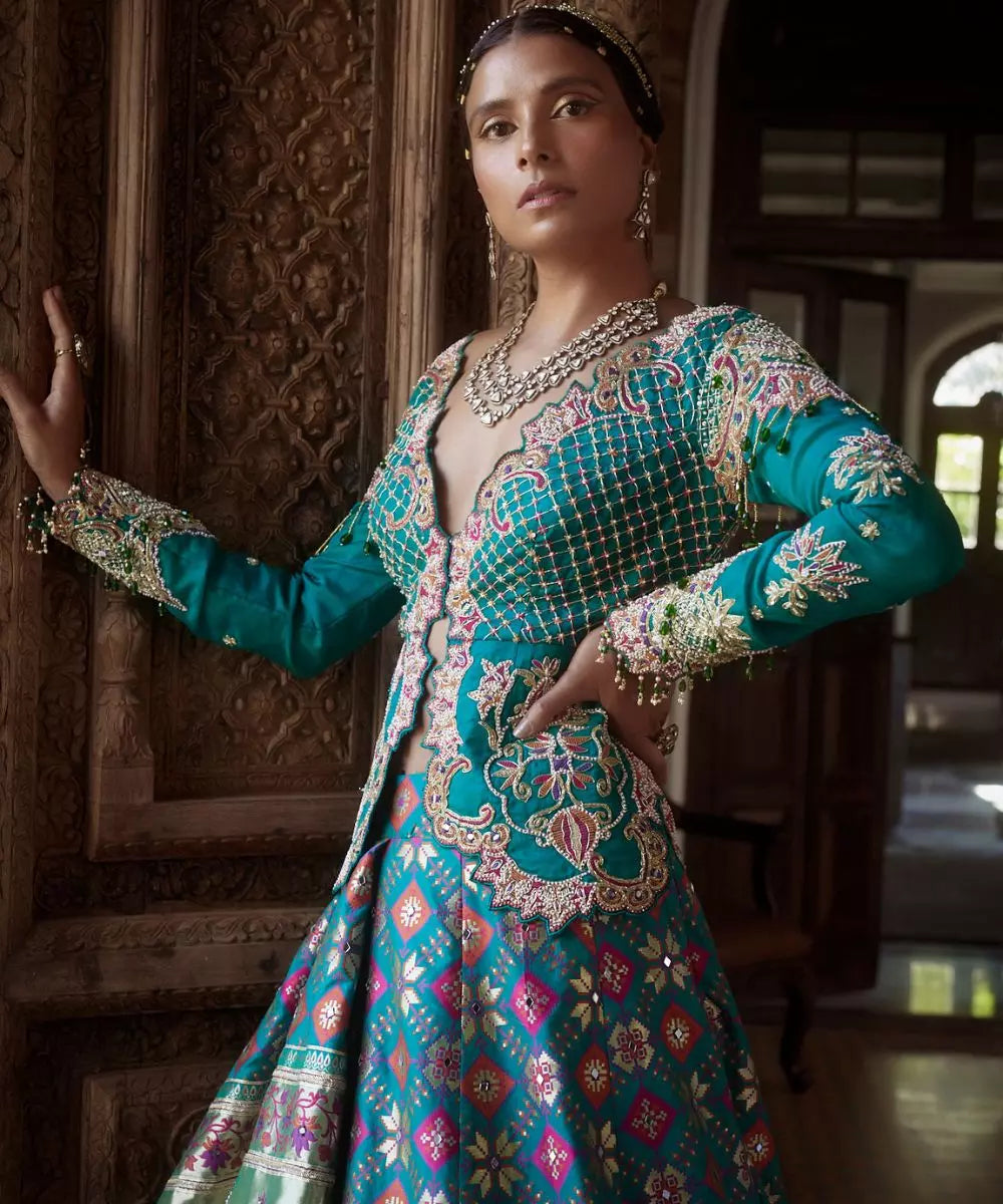 ADITI GUPTA -  Phulkari print Lehenga Set