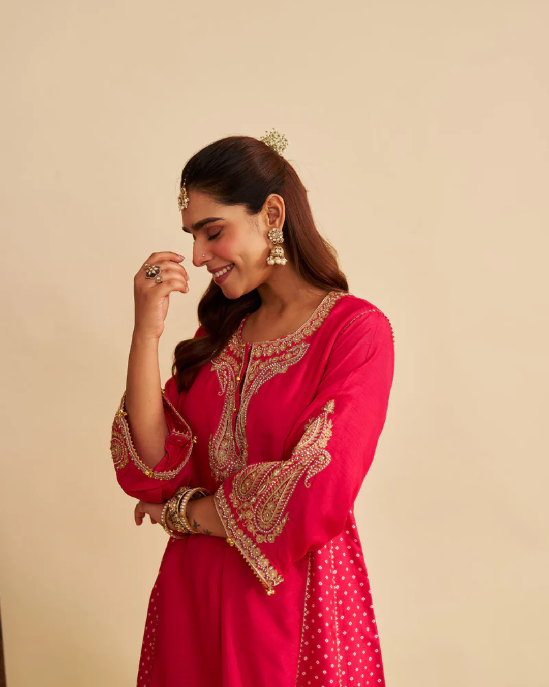 Sheetal Batra - Jeriah Rani Hotpink Short Chauga With Salwar from Gulbandh