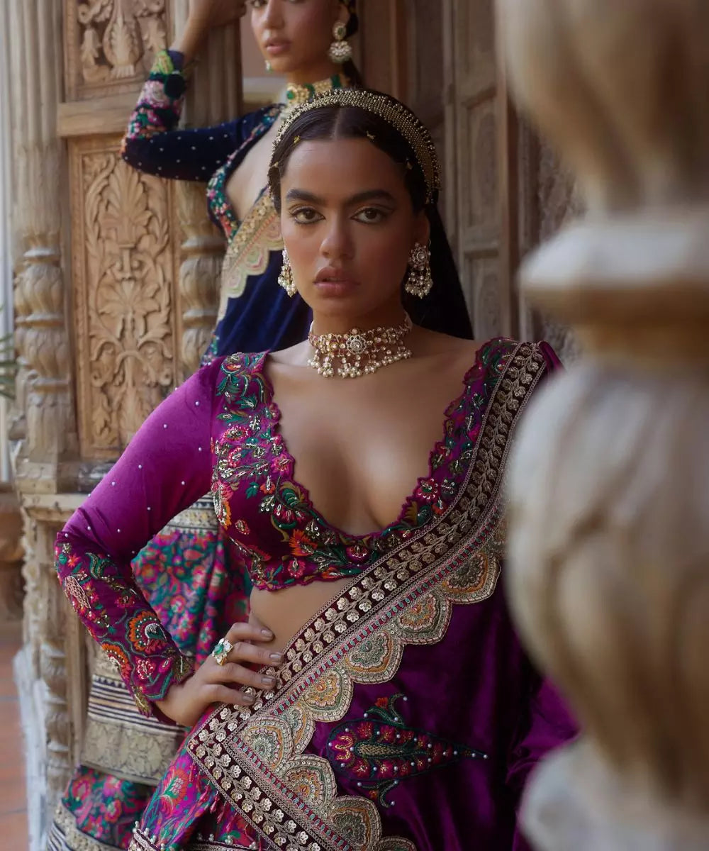 ADITI GUPTA - Big floral 3print Lehenga set