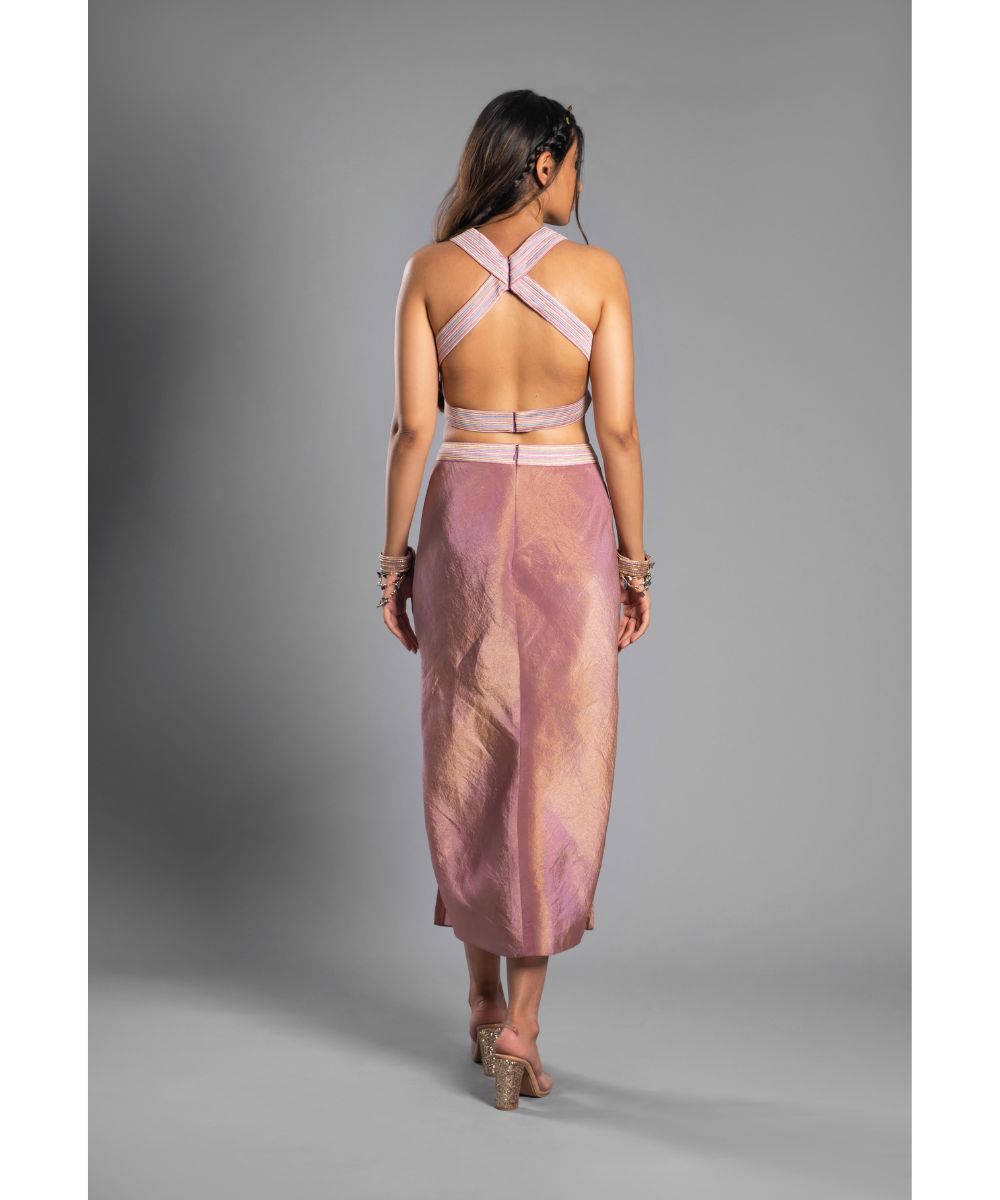 Lavender tissue Indo Western Skirt Top