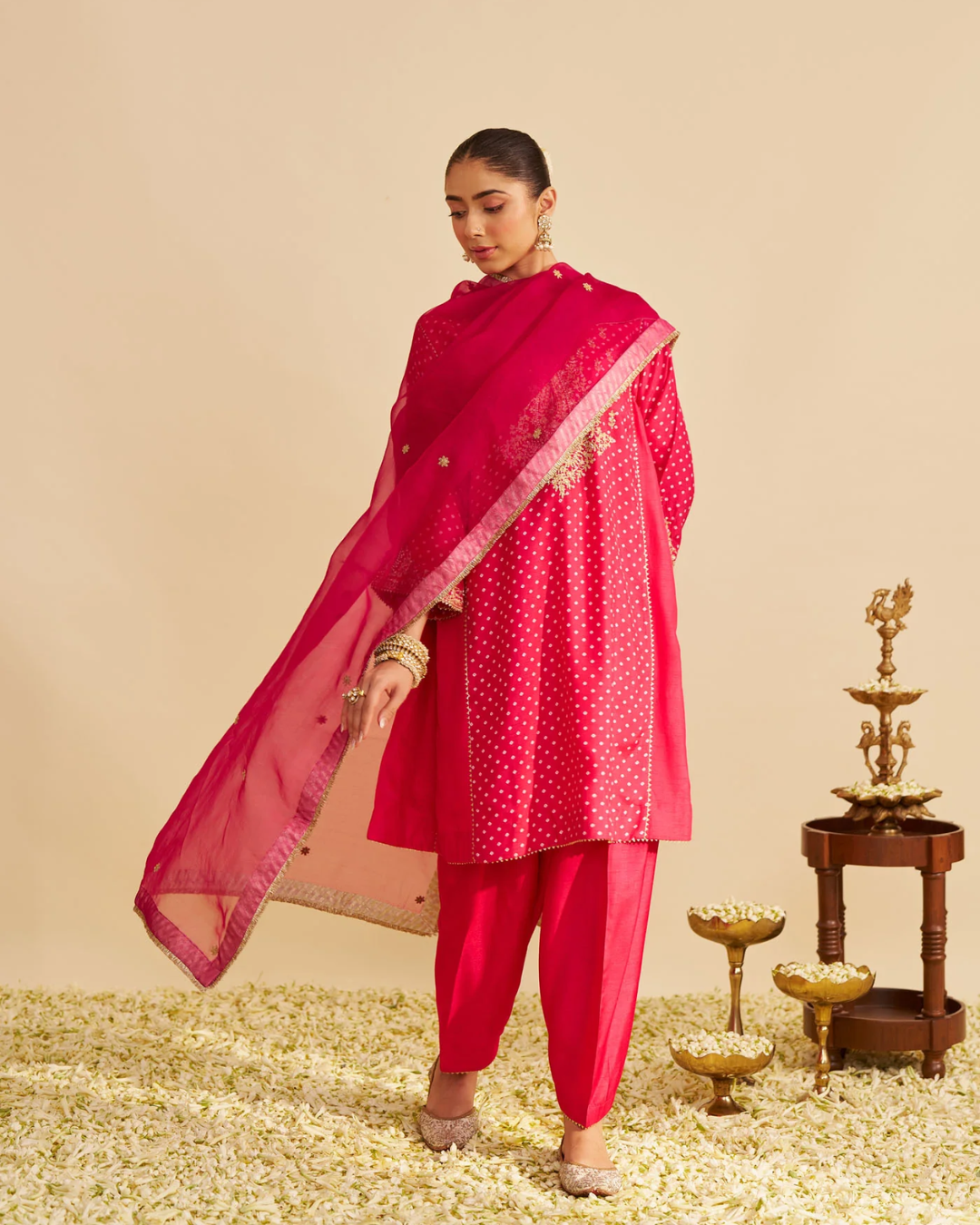 Sheetal Batra - Kayra Rani Hotpink Short Gathered Chauga With Salwar from Gulbandh