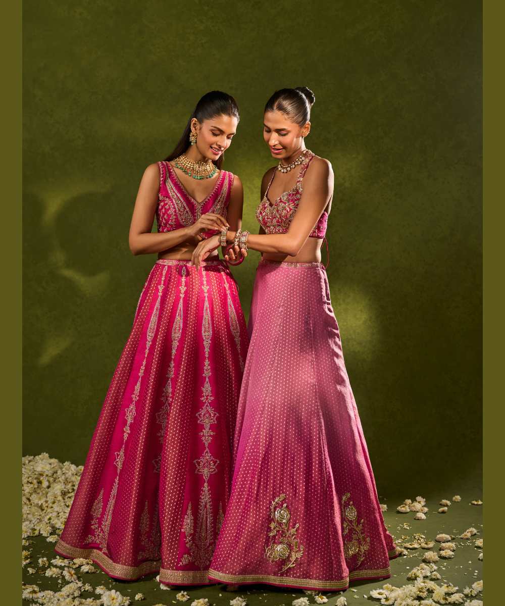 AMBI BROCADE LEHENGA - Tissue jamewar and raw silk lehenga richly embroidered with zari -  Leher by Chamee and Palak