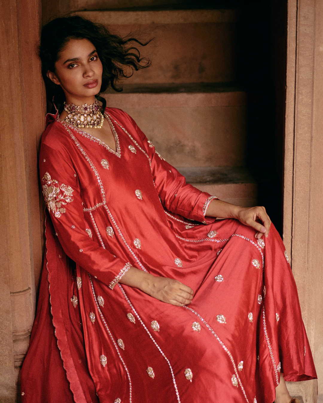 Paulmi and Harsh - Ezra Anarkali Set from Roop
