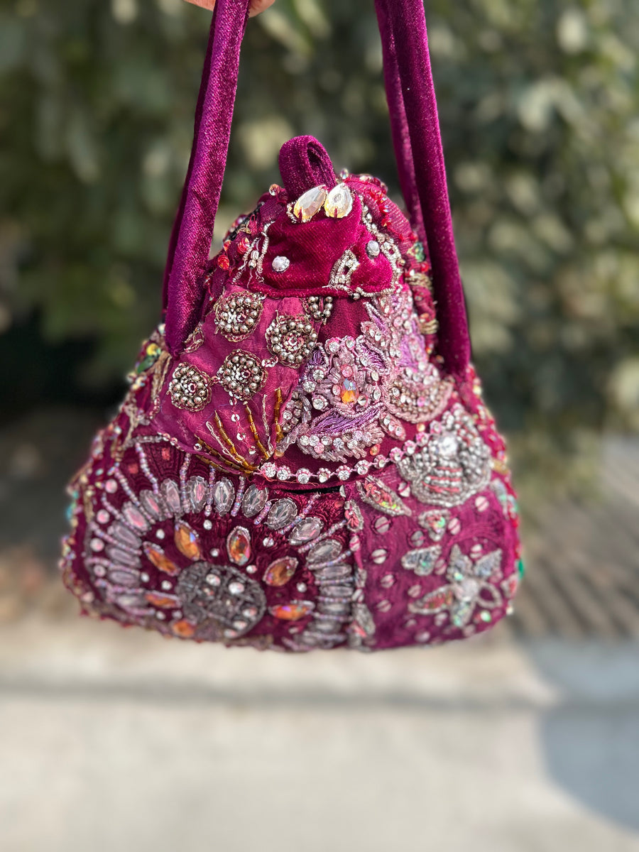 Banjara Trail - Plum Royal Heirloom Embellished Potli