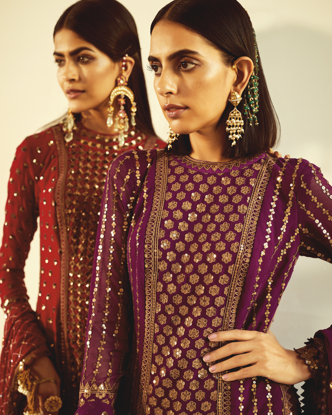 Vvani Vats - Purple Kurta Palazzo Set from Chand