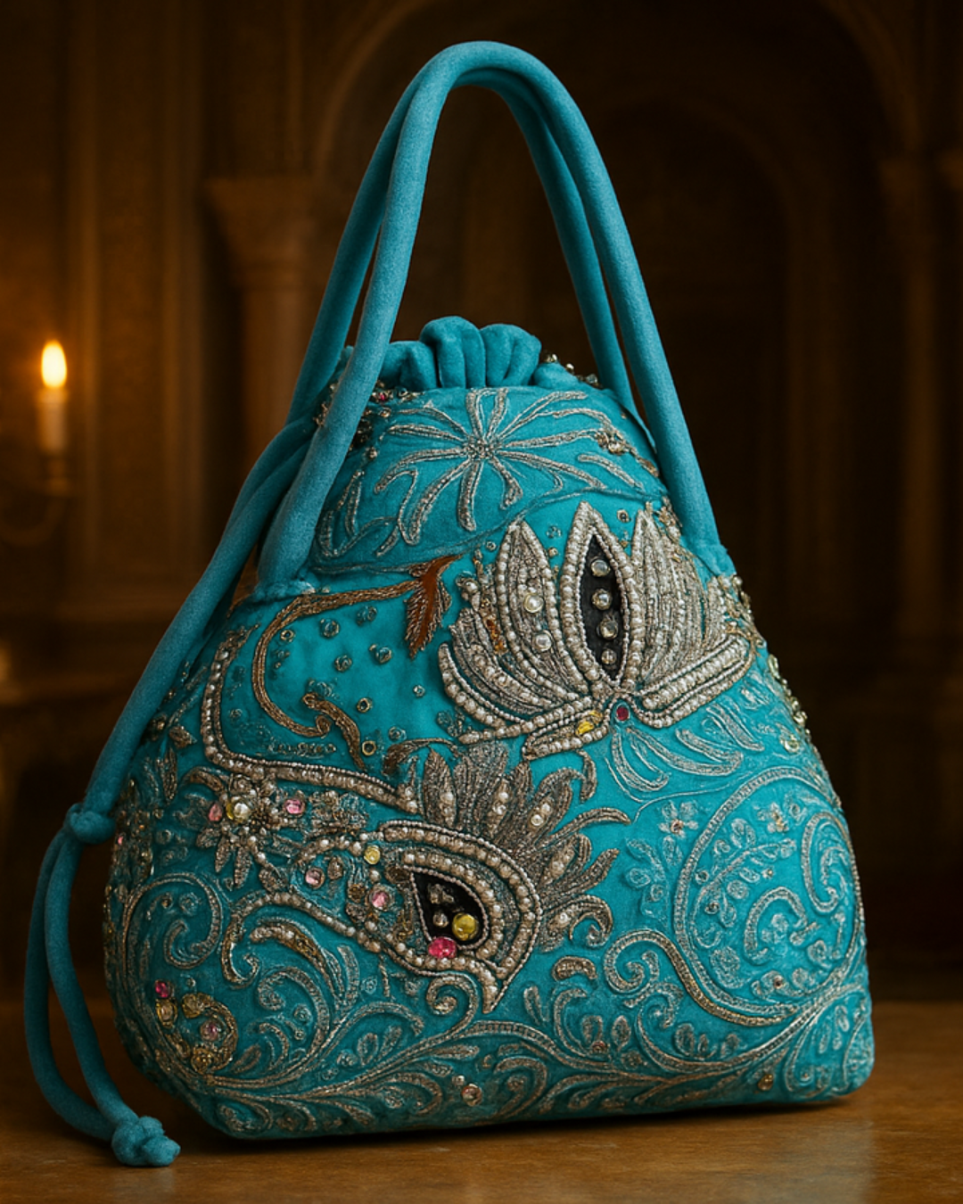 Banjara Trail - Aqua Royal Heirloom Embellished Potli