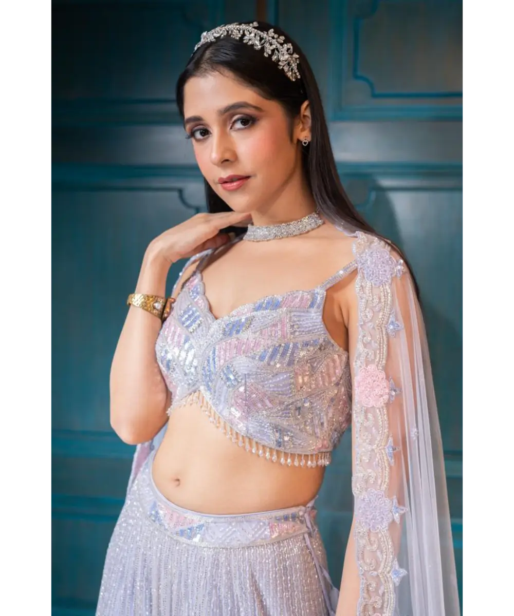 ISA BY DOLLY WAHAL - Periwinkle Lehenga