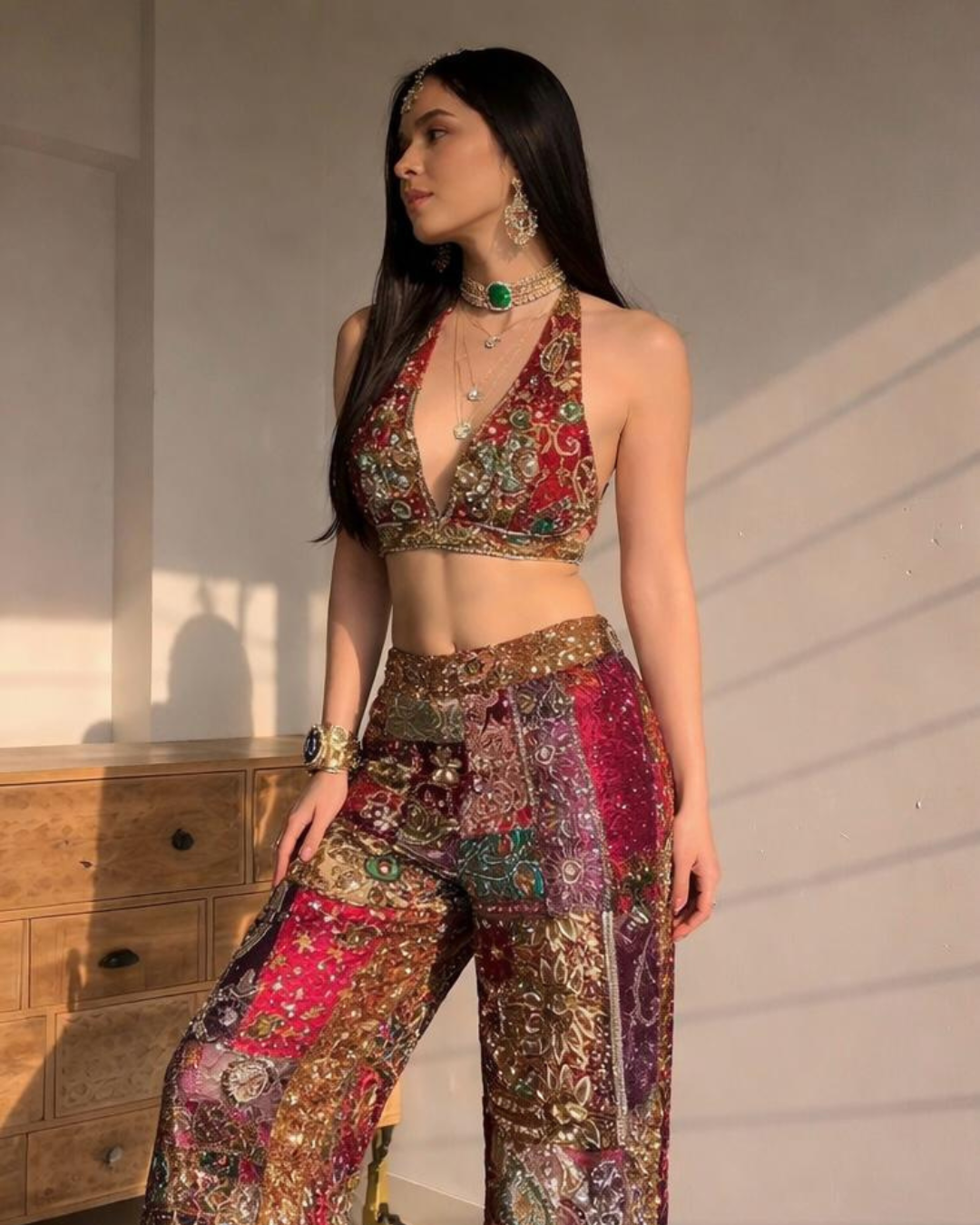 Banjara Trail - Imperial Pant And Top Set - Purple