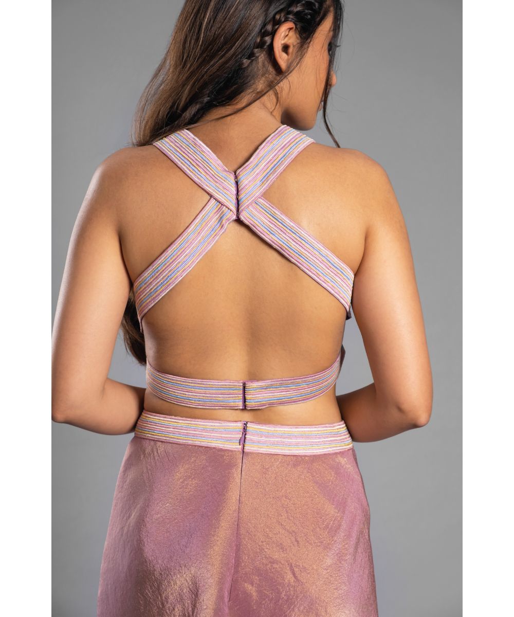 Lavender tissue Indo Western Skirt Top