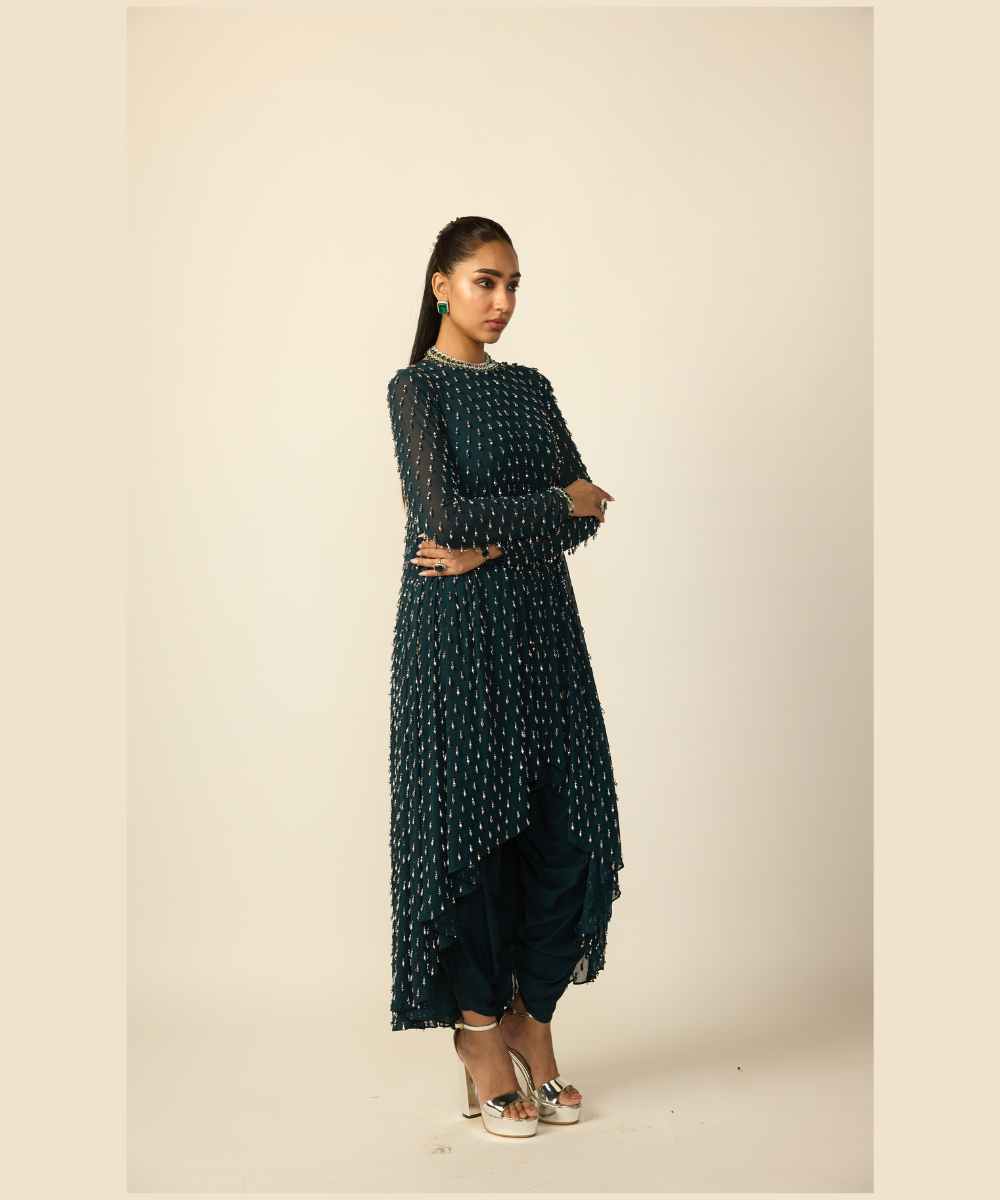 Dark Teal Drop Kurta Set