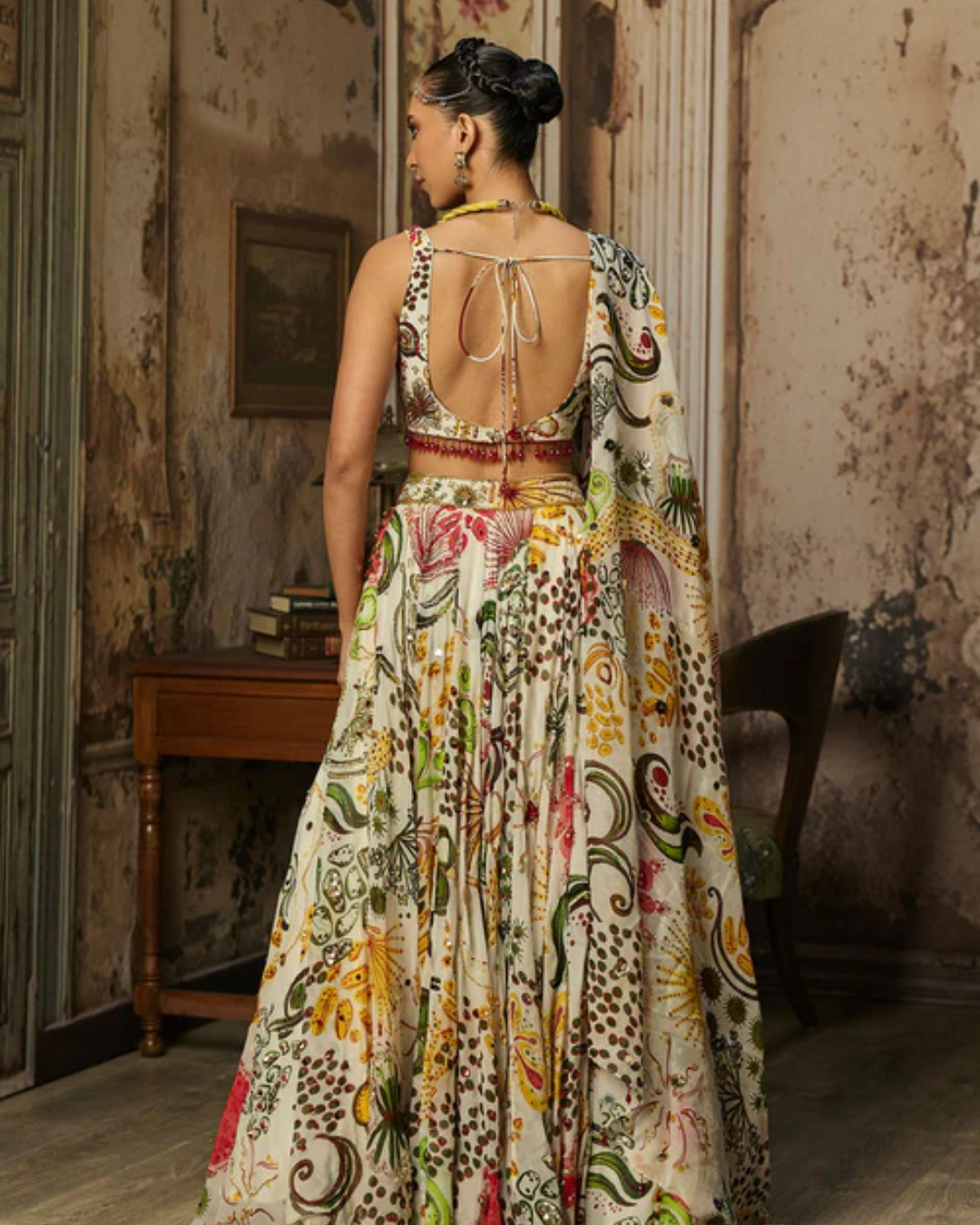Diya Rajvvir - Ivory Print And Highlighted Lehenga Set from Bahaar