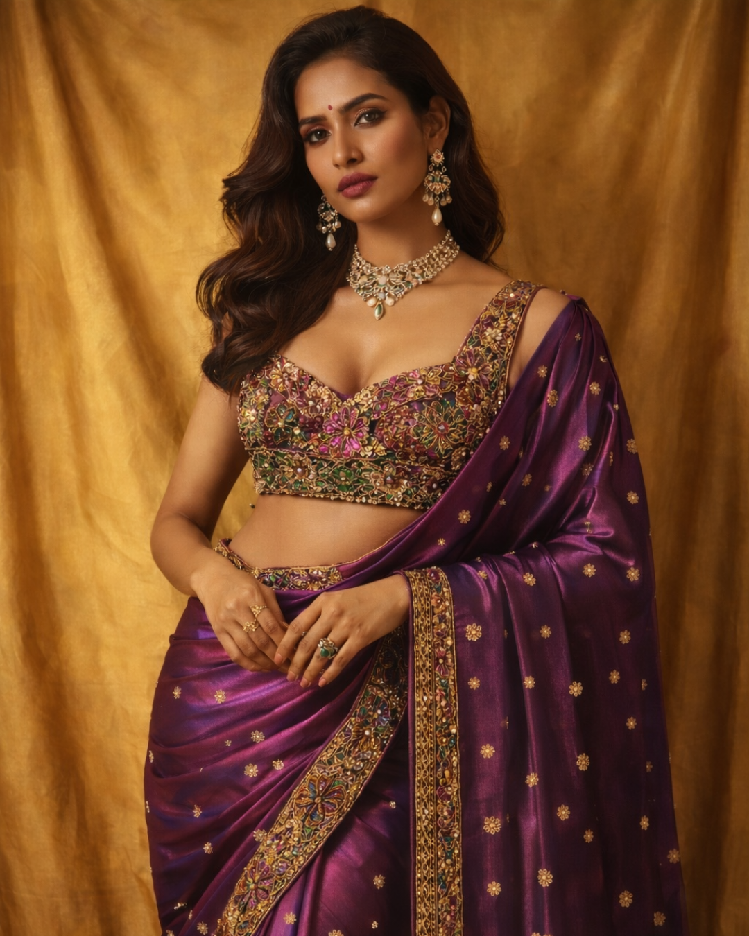 Banjara Trail - Plum Handcrafted Saree
