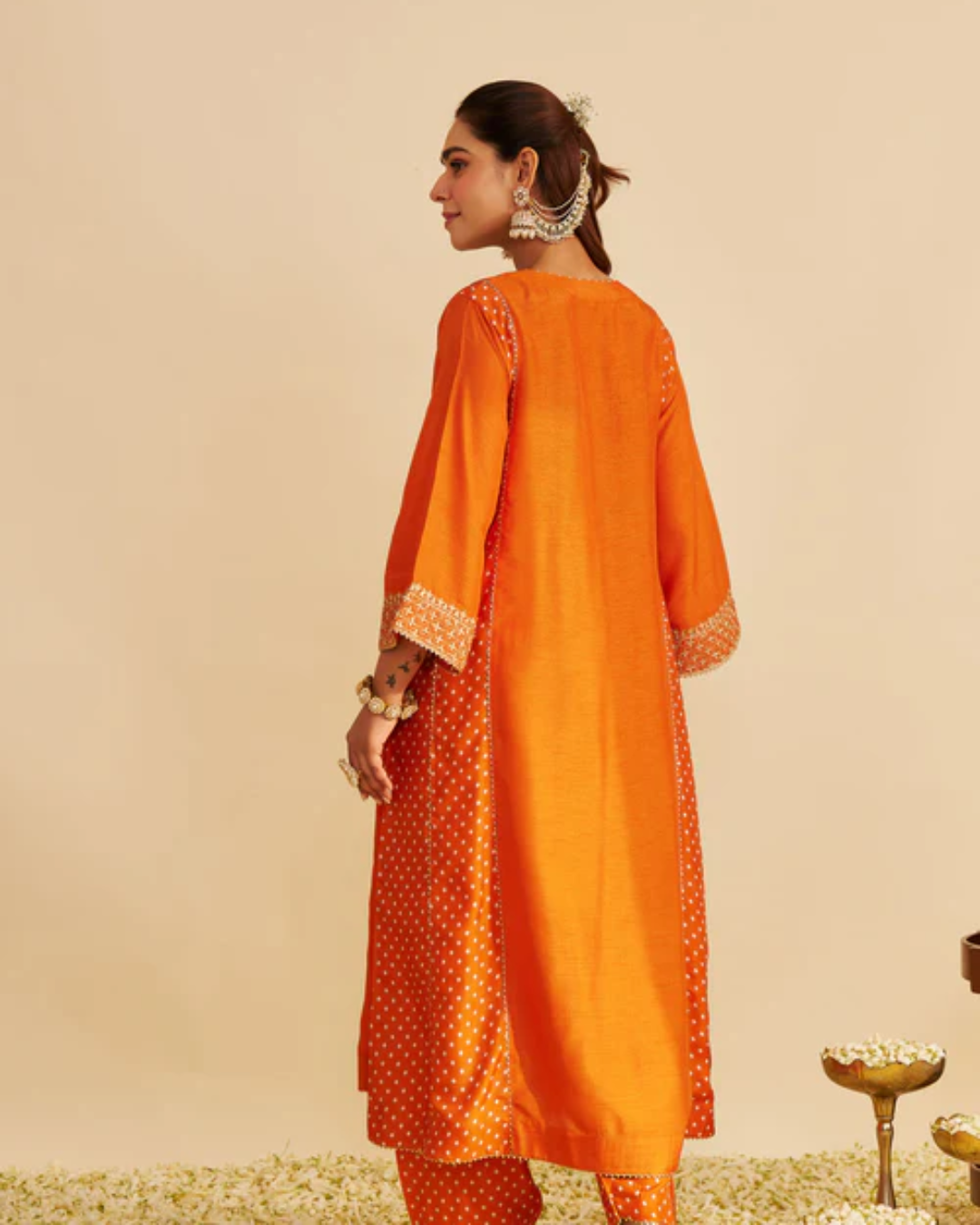 Sheetal Batra - Esra Orange Long Chauga With Salwar from Gulbandh