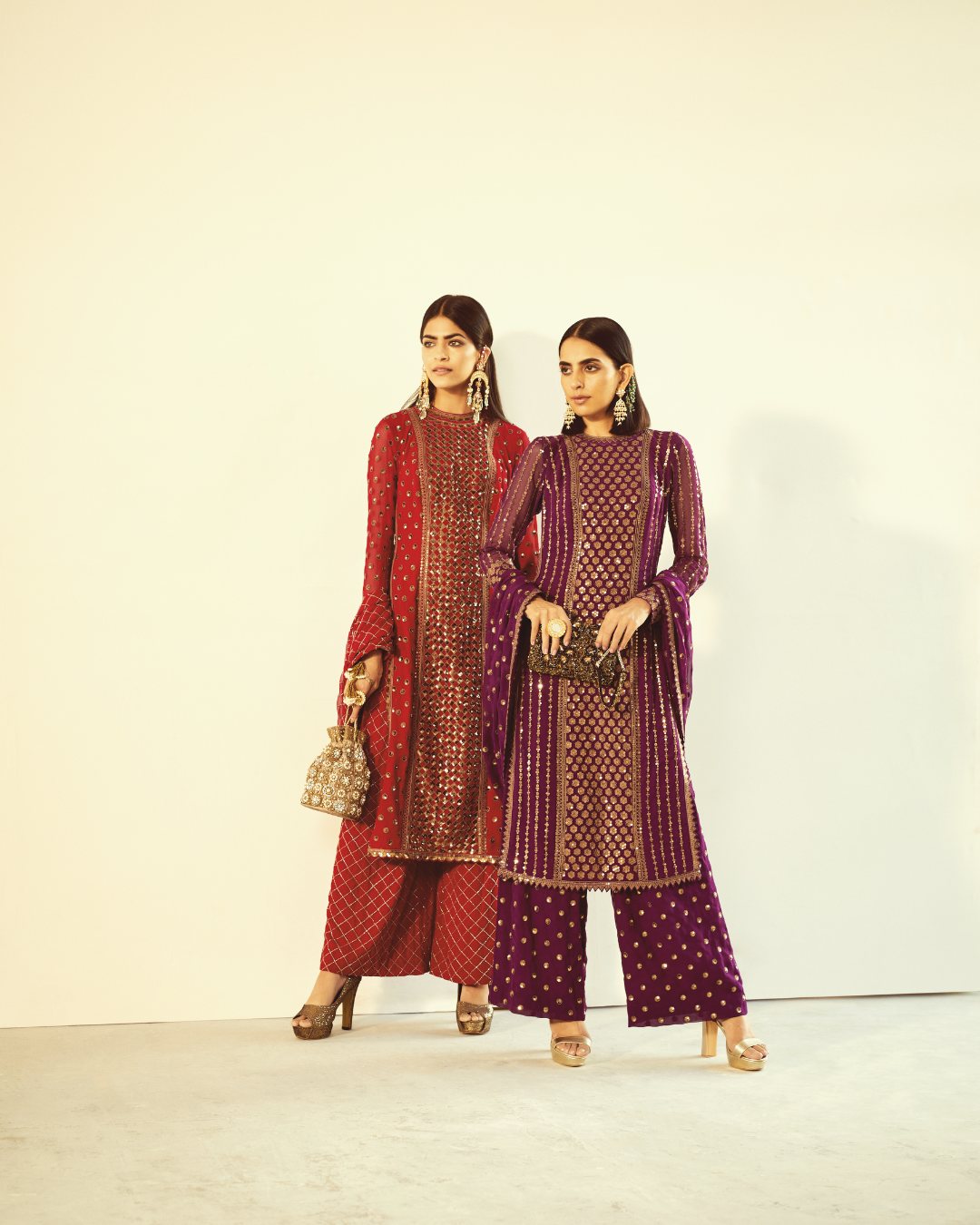 Vvani Vats - Purple Kurta Palazzo Set from Chand