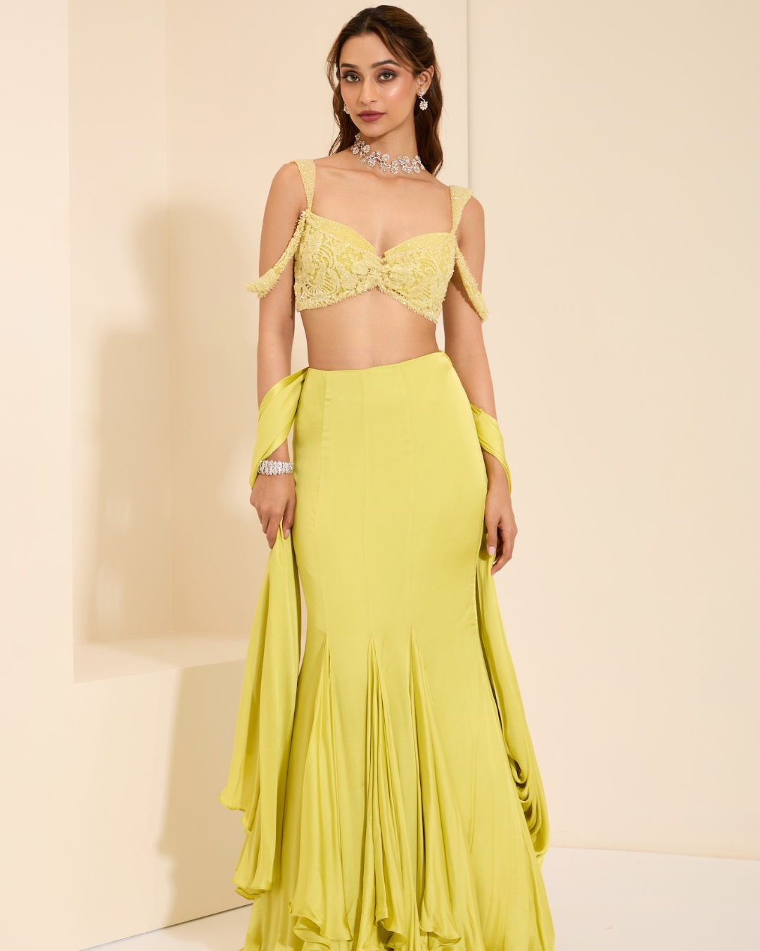 K&A by Karishma and Ashita - Sunshine Bustier & Drape
