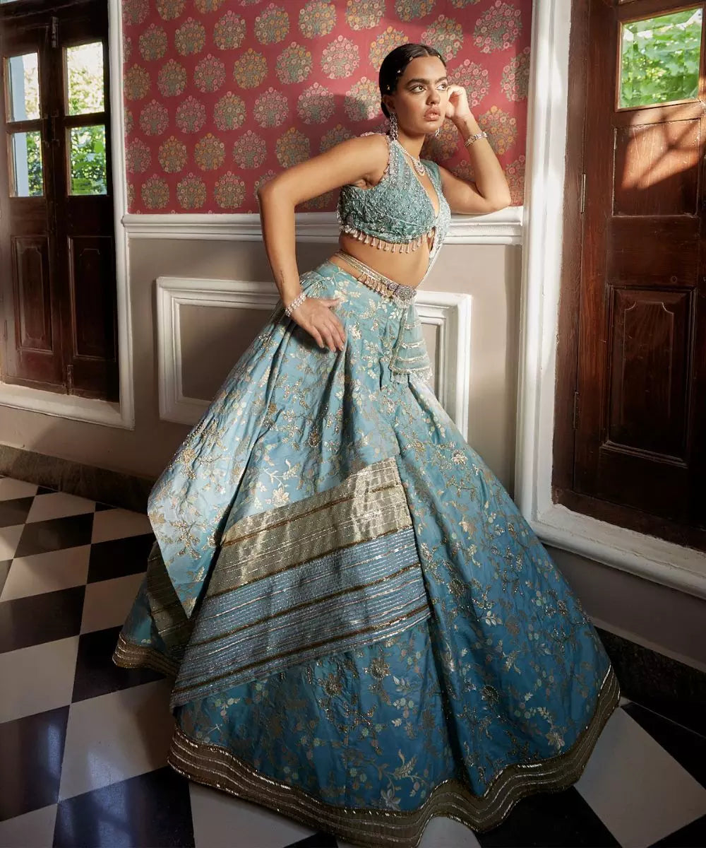 ADITI GUPTA - Pastel Floral Lehenga set