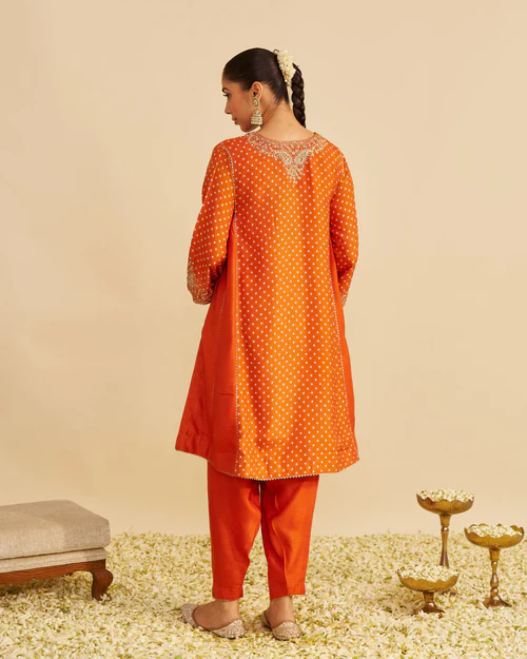 Sheetal Batra - Kayra Orange Short Gathered Chauga With Salwar from Gulbadh