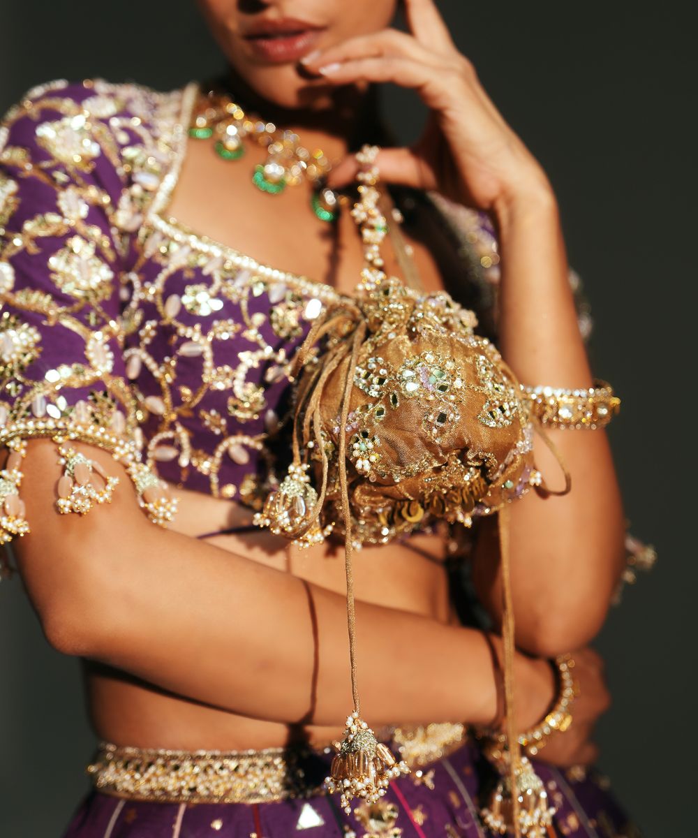 LAVANYA - HEAVY HAND EMBROIDERED GRAPEVINE LEHENGA - Mehfil by Mahima Mahajan