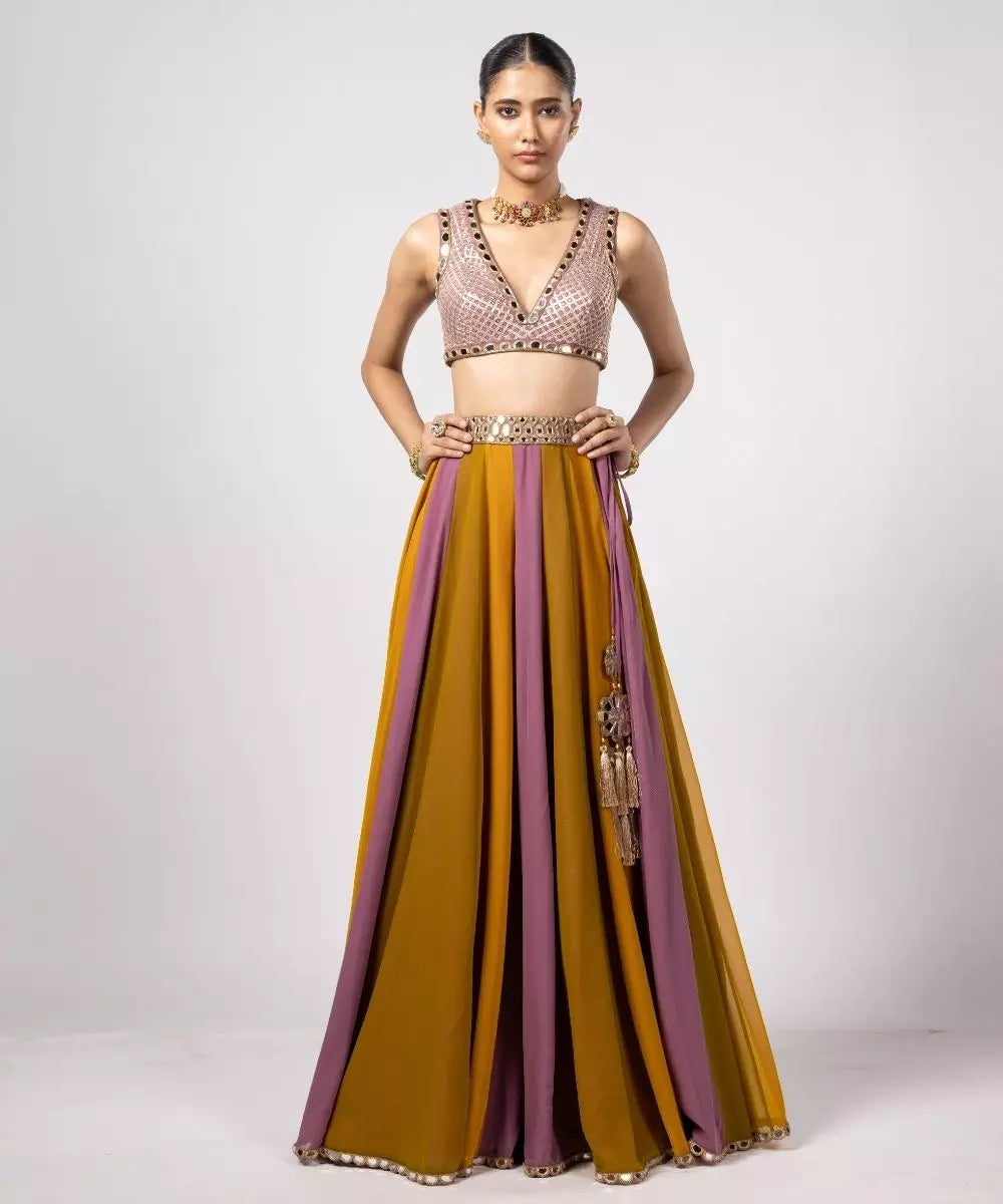 VVANI VATS - Green Lehenga Pants Set