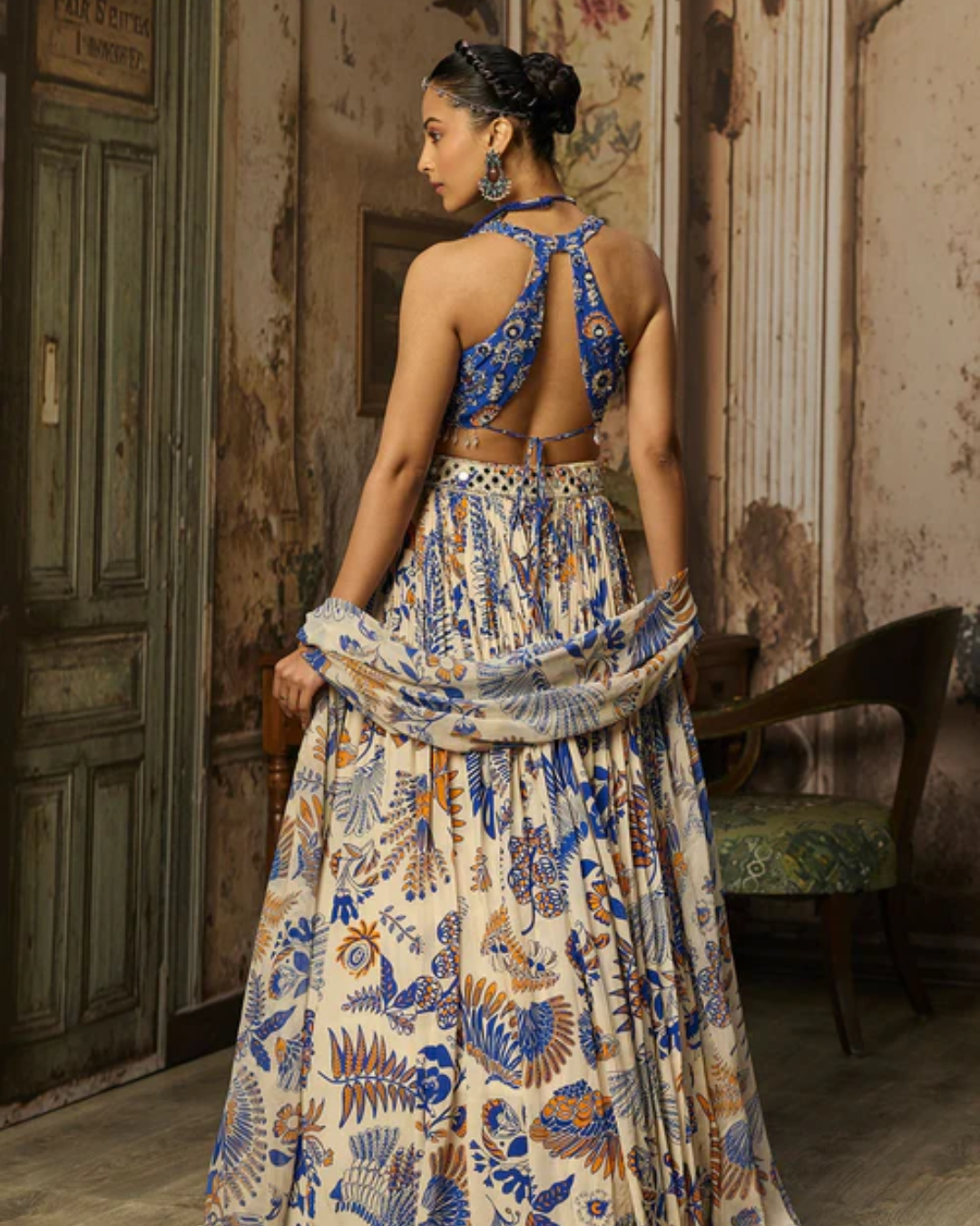 Diya Rajjvir - Ivory Printed And Highlighted Lehenga Set  from Bahaar