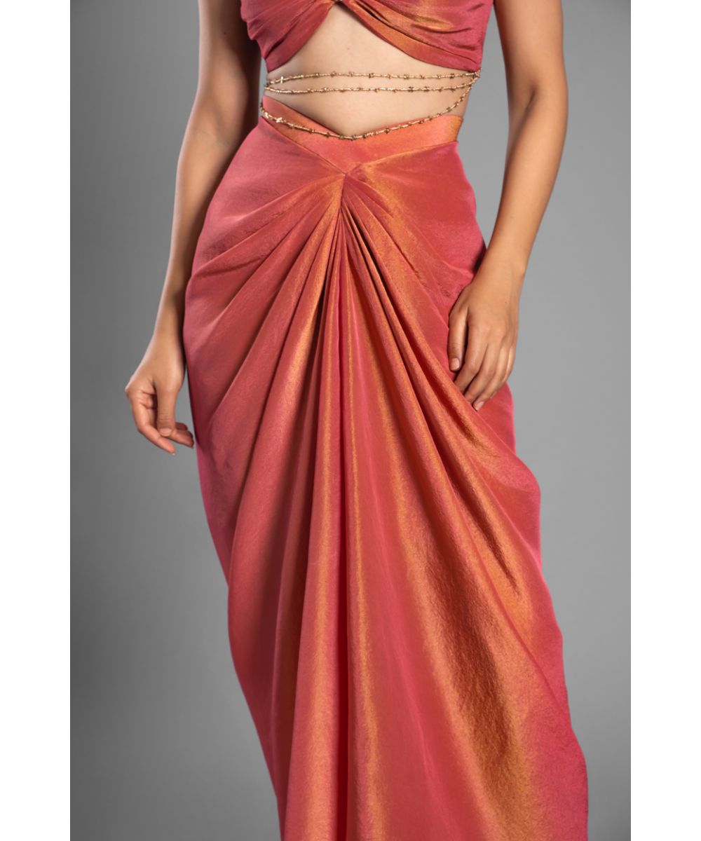 Crimson Red Skirt Set