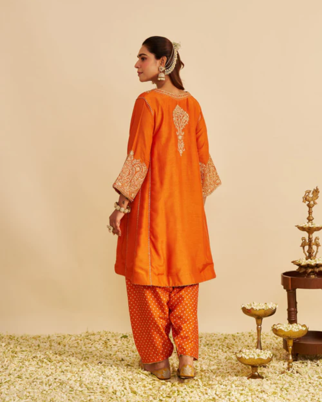 Sheetal Batra - Niyah Orange Short Chauga With Salwar from Gulbandh