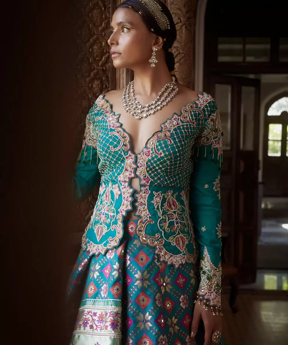 ADITI GUPTA -  Phulkari print Lehenga Set