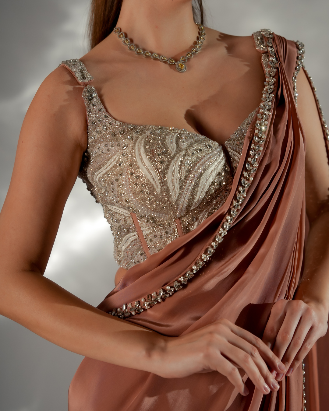 Jade by Ashima - Zarina pearl drape saree