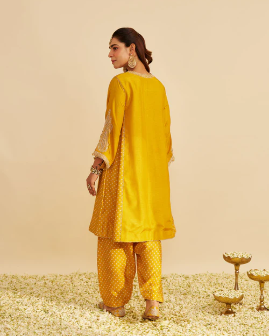 Sheetal Batra - Jeriah Heirloom Mustard Short Chauga With Salwar from Gulbandh