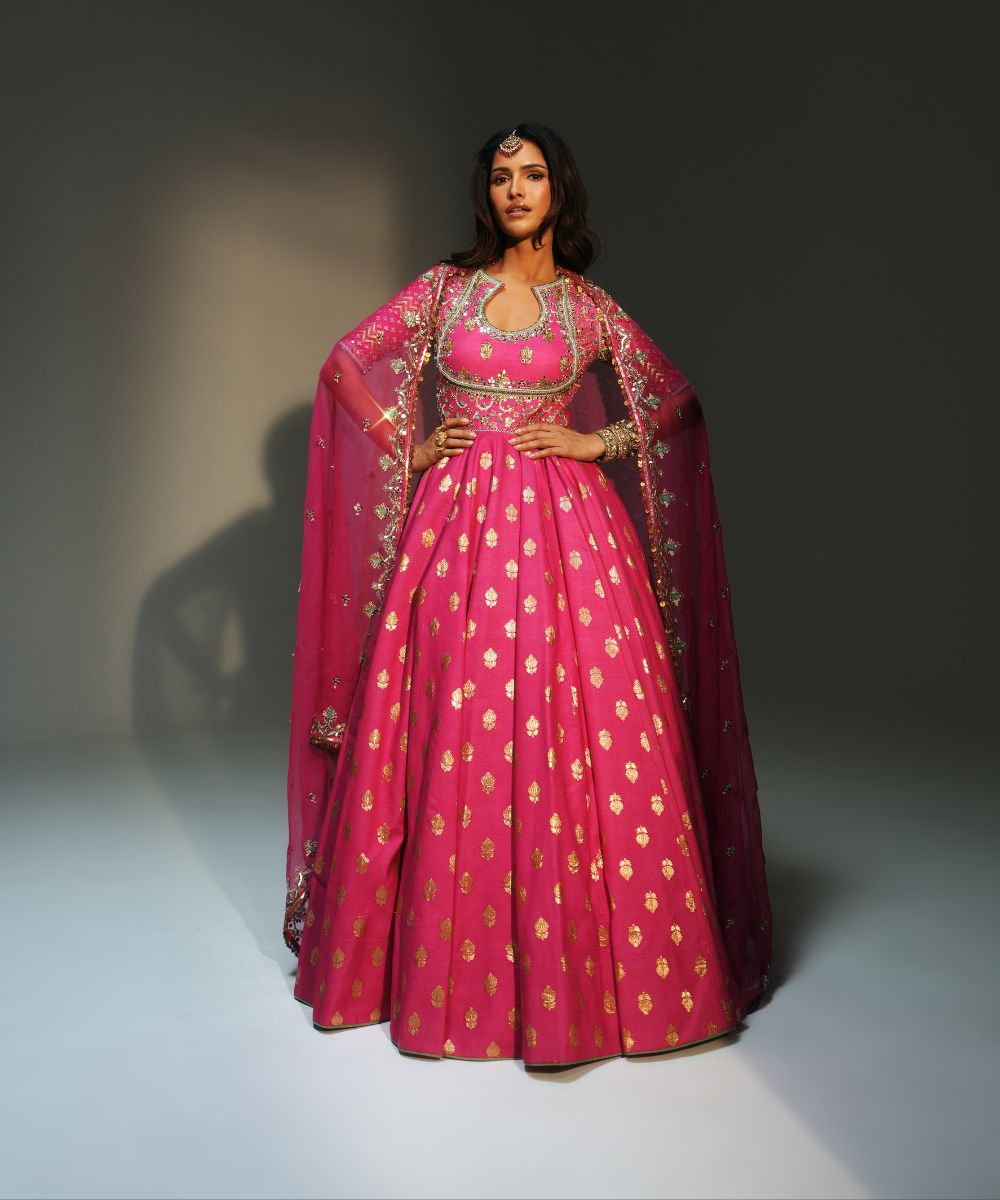 ZIANA - HAND EMBROIDERED ANARKALI PAIRED WITH MATCHING DUPATTA - Mehfil by Mahima Mahajan