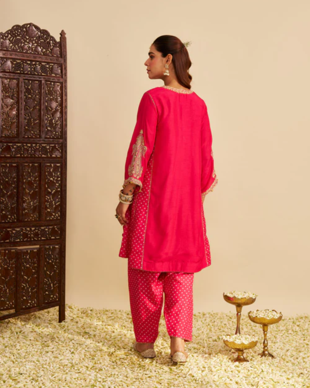 Sheetal Batra - Jeriah Rani Hotpink Short Chauga With Salwar from Gulbandh