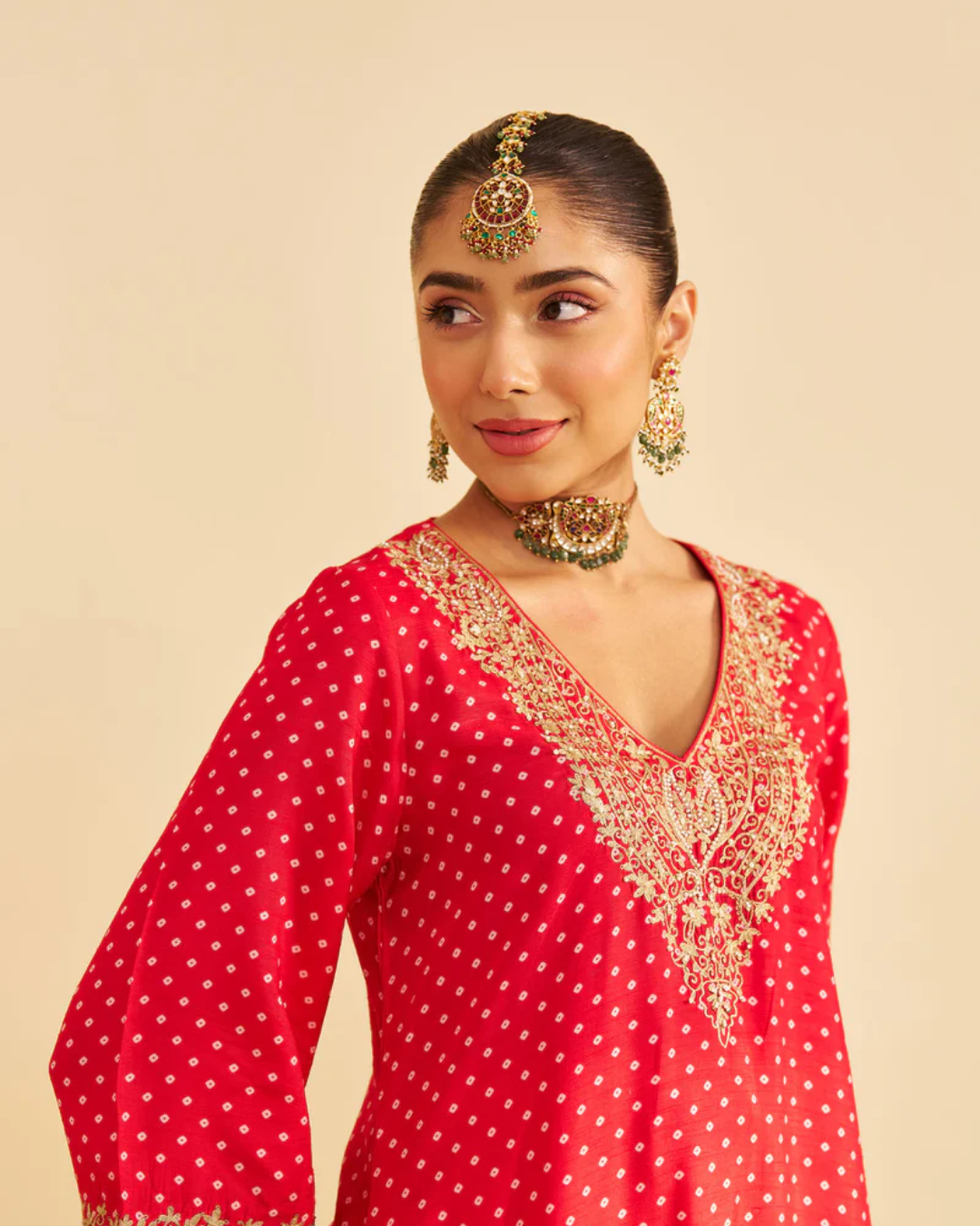 Sheetal Batra Zaliyah - Red Long Chauga With Salwar from Gulbandh