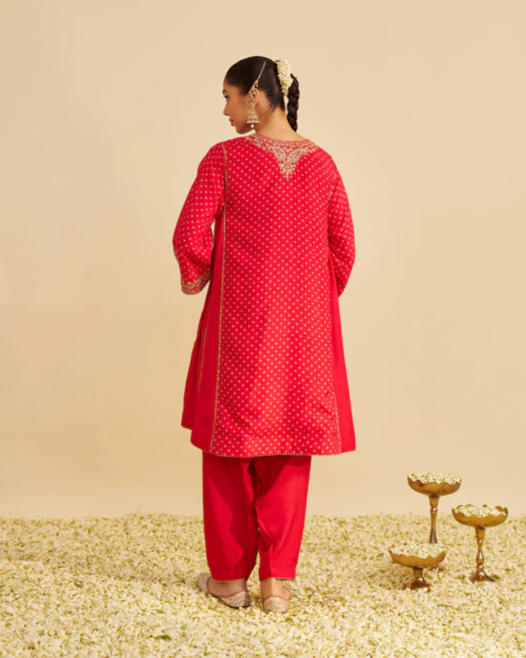 Sheetal Batra - Kayra  Red Short Gathered Chauga With Salwar from Gulbandh