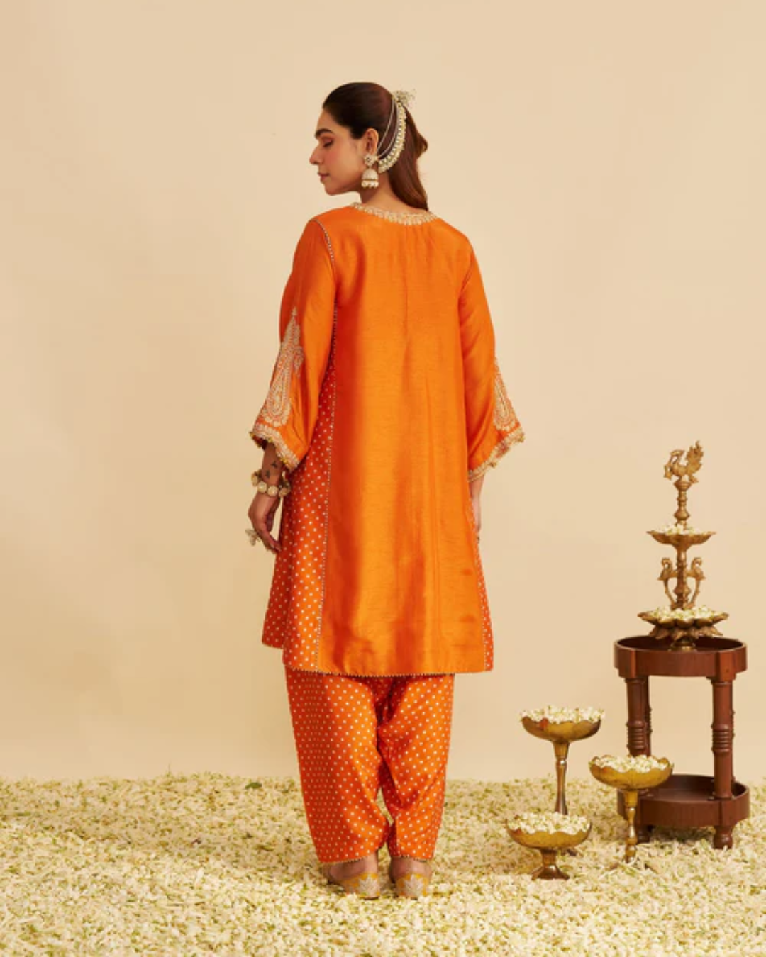 Sheetal Batra - Jeriah Orange Short Chauga With Salwar from Gulbandh