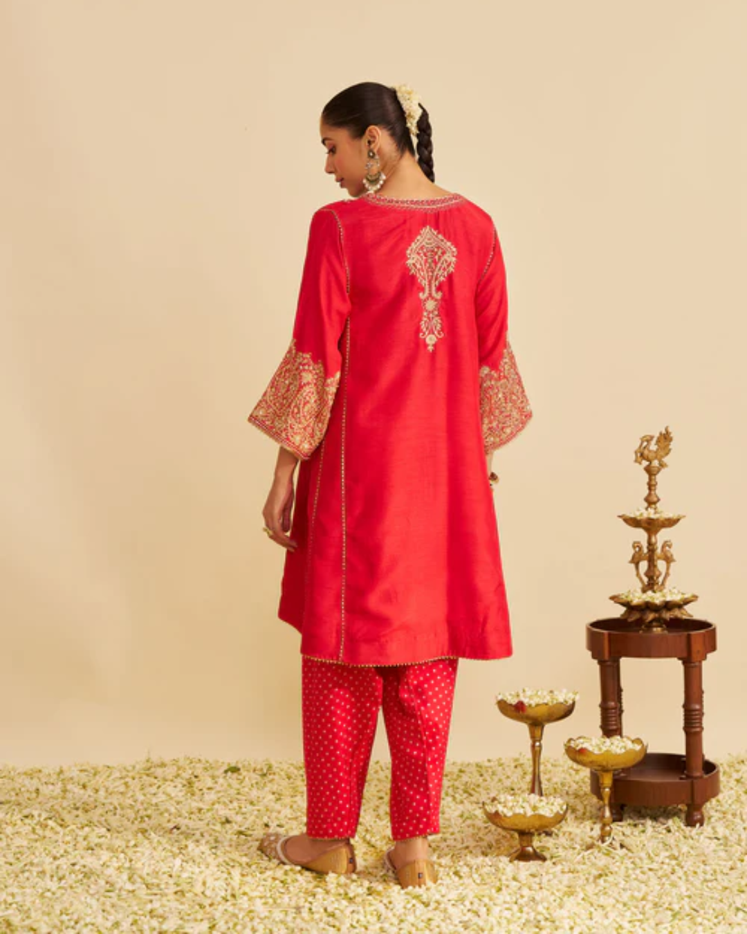 Sheetal Batra - Niyah Red Short Chauga With Salwar from Gulbandh