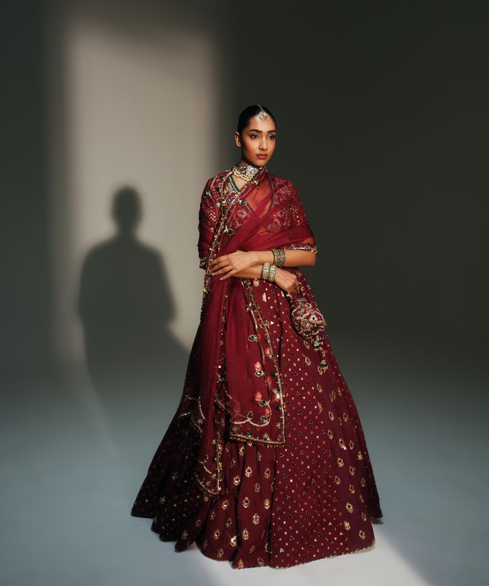 SINDORI RED HAND EMBROIDERED POTLI BAG - Mehfil by Mahima Mahajan