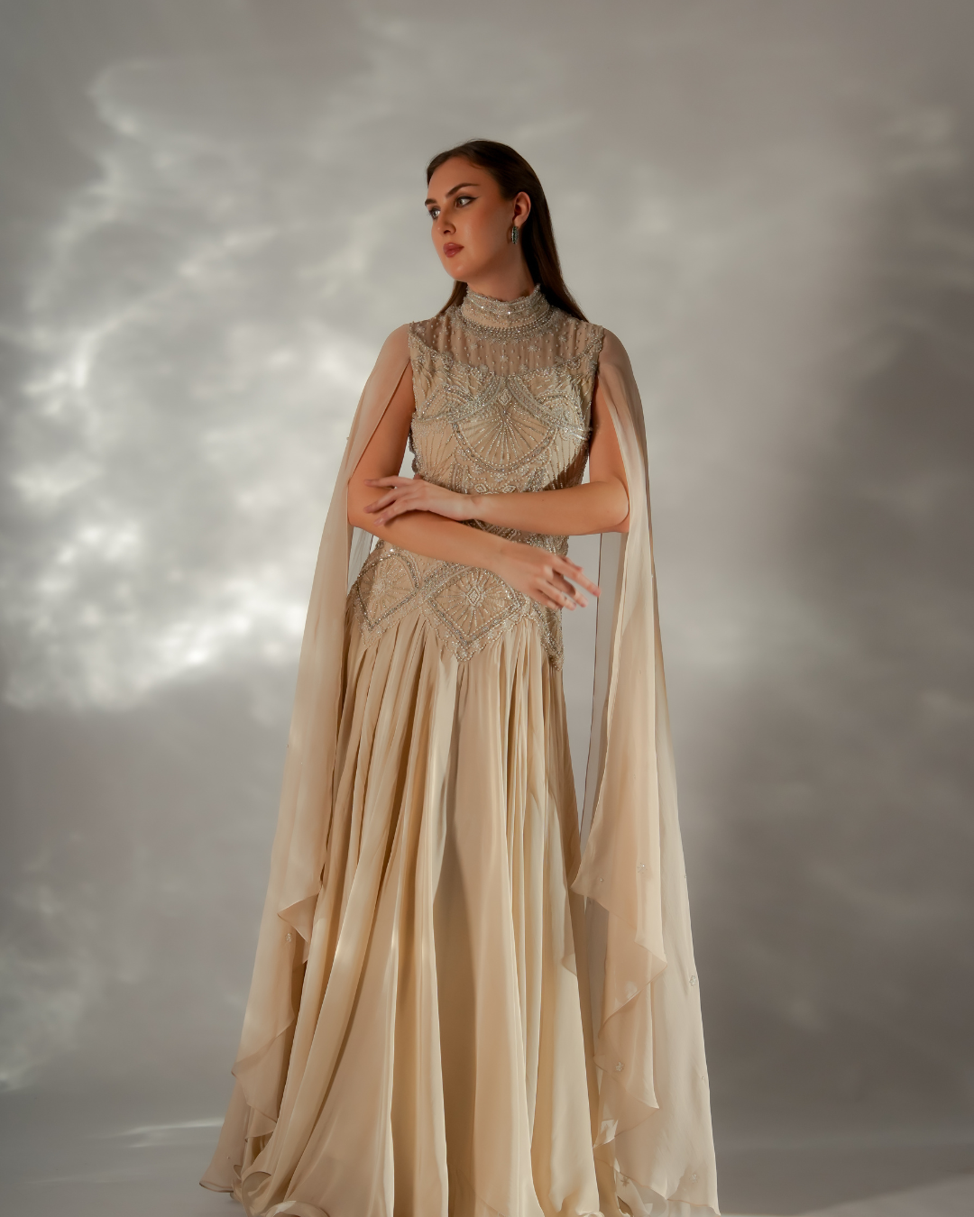 Jade by Ashima - Celeste cape gown