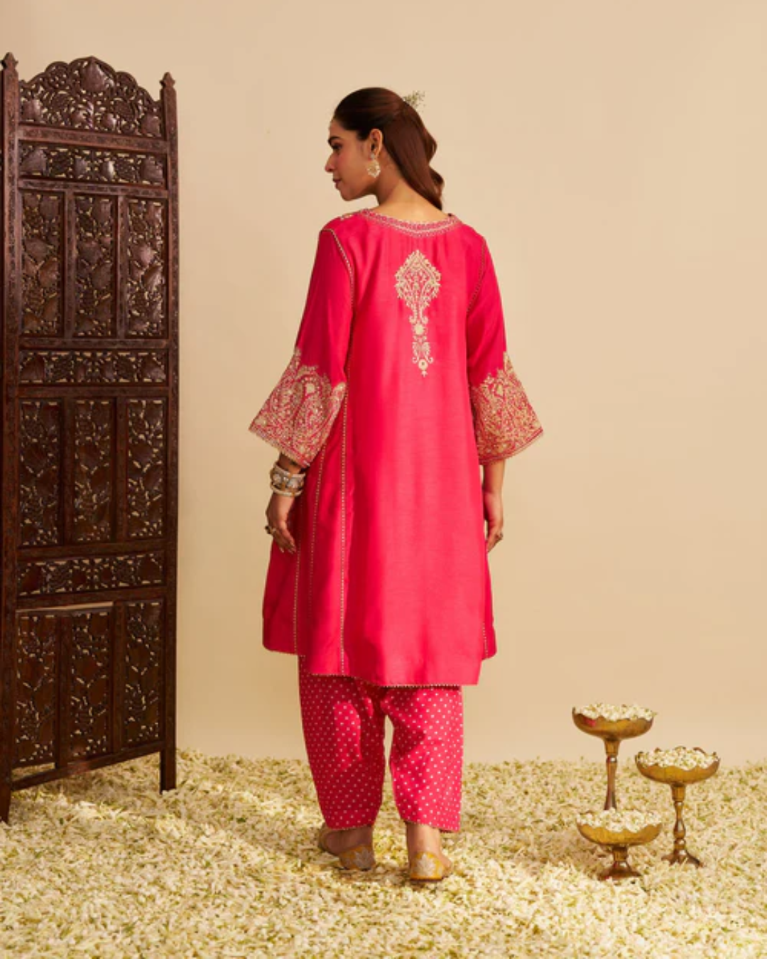 Sheetal Batra - Niyah Rani Hotpink Short Chauga With Salwar from Gulbandh