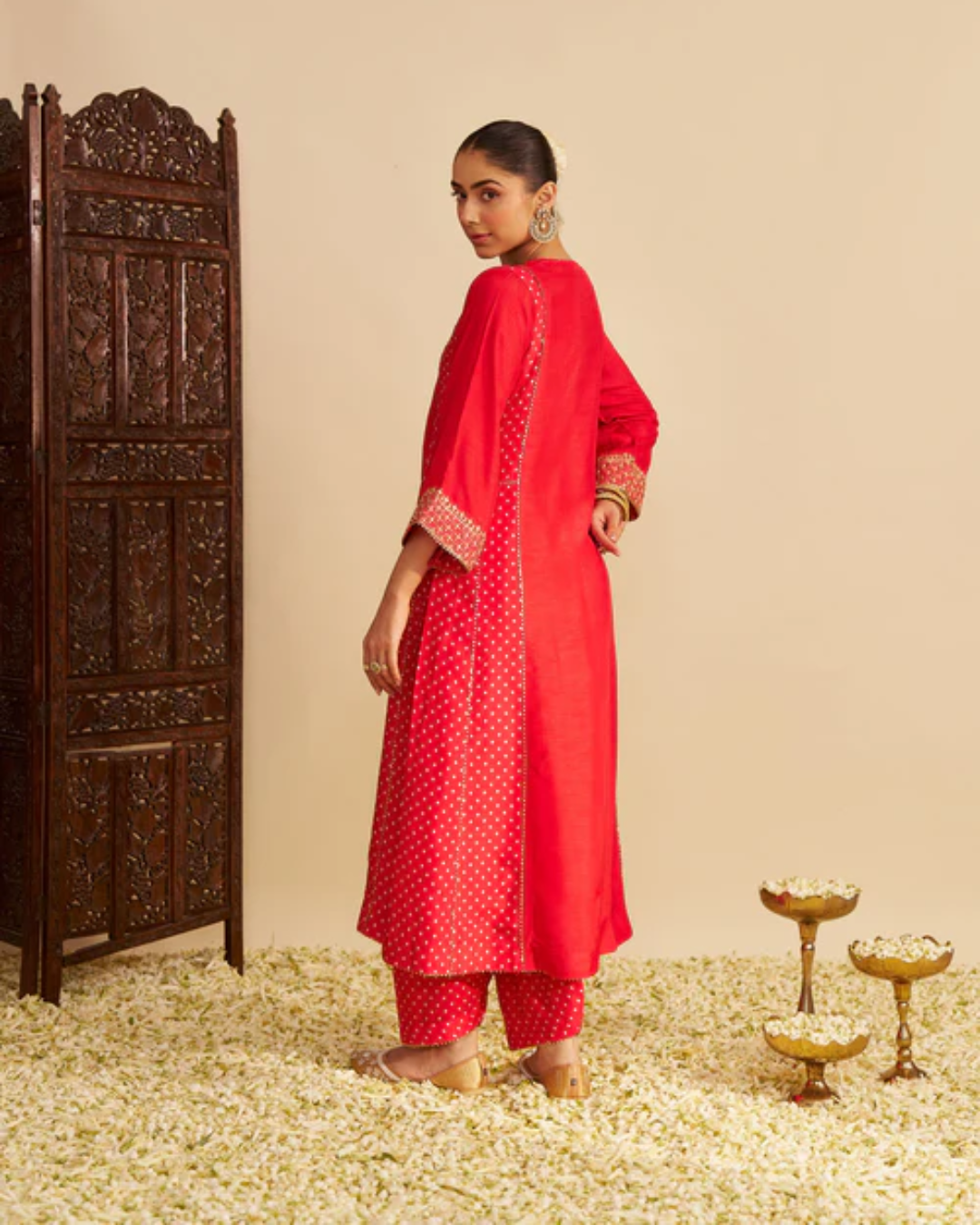 Sheetal Batra - Esra Red Long Chauga With Salwar from Gulbandh