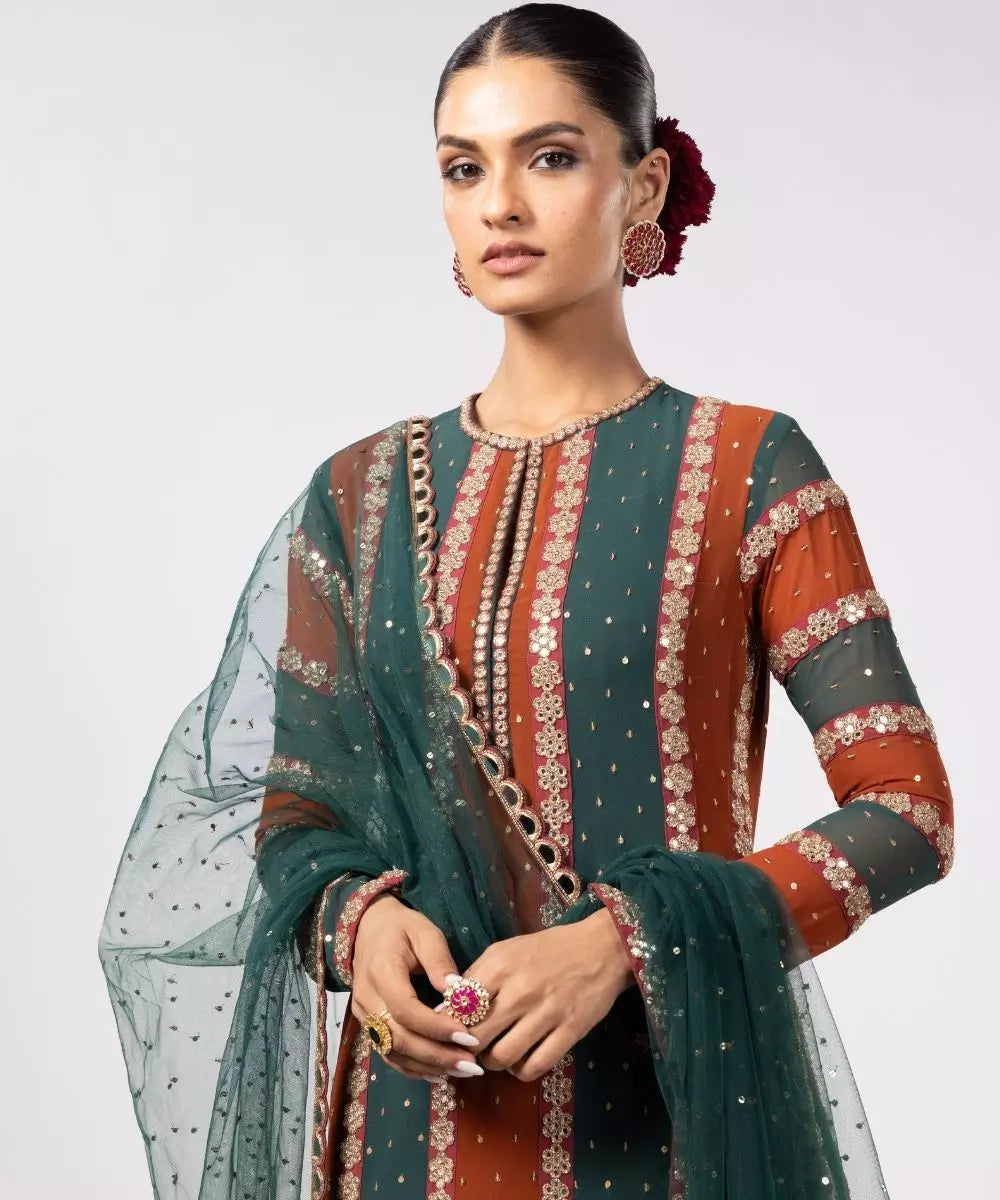 VVANI VATS - Jade green Pant Kurta Set