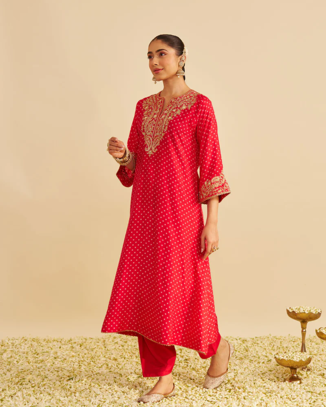 Sheetal Batra Shezia - Red Long Chauga With Salwar from Gulbandh