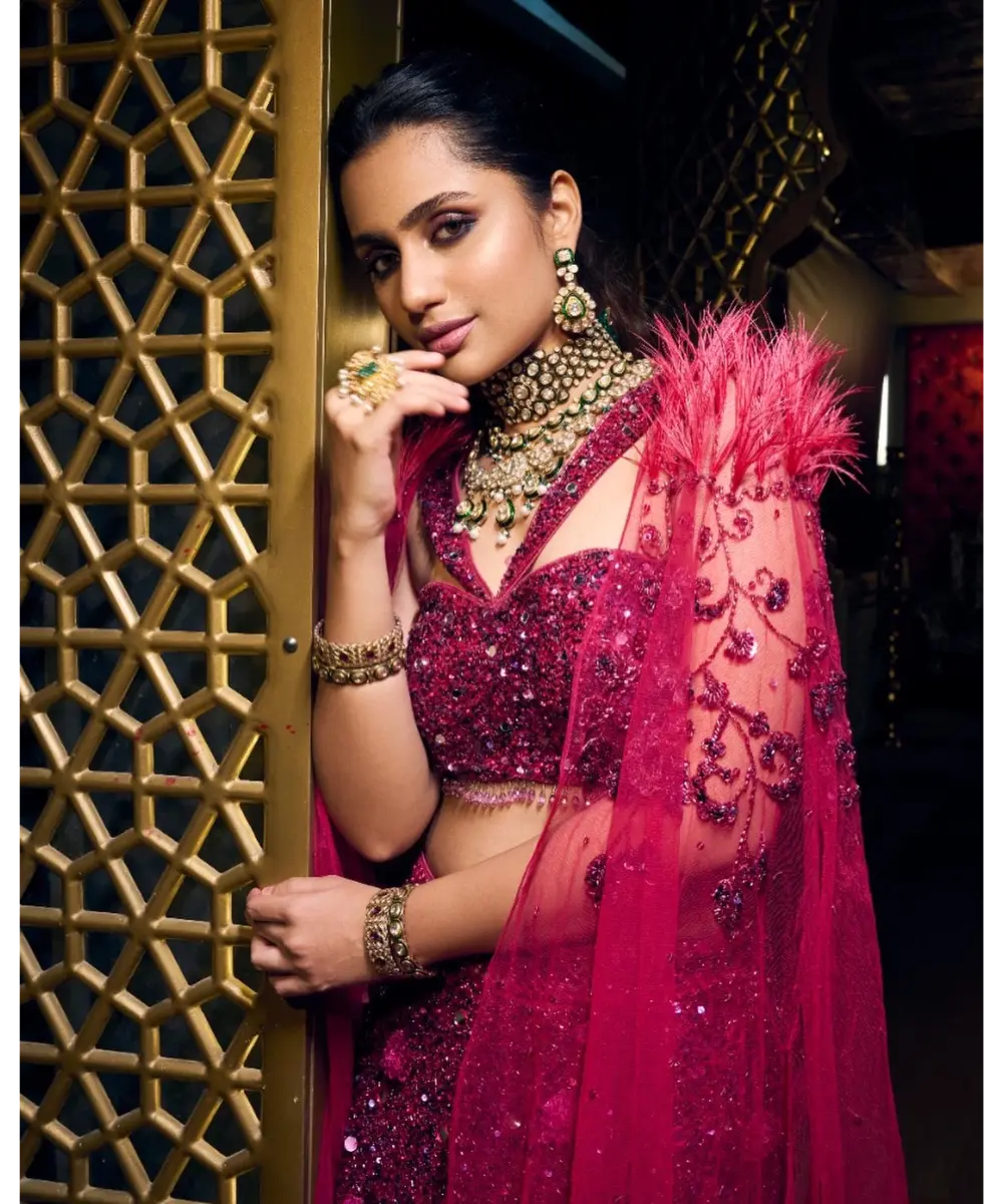 ISA BY DOLLY WAHAL - Ruby Pink Lehenga