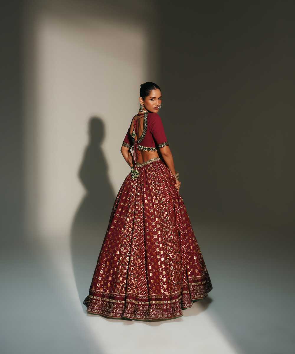 LAXMI - HEAVY HAND EMBROIDERED KALI LEHENGA FEATURING DRAGON FLY LOGO - Mehfil by Mahima Mahajan