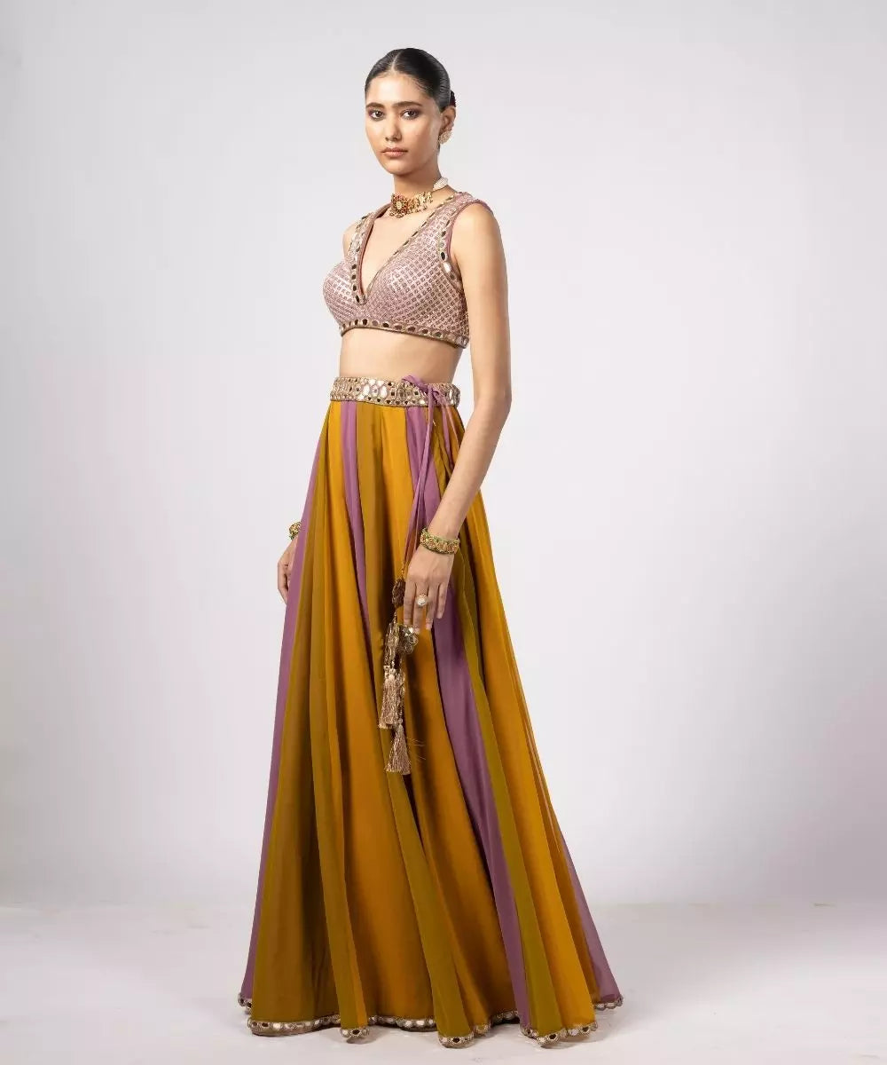 VVANI VATS - Green Lehenga Pants Set