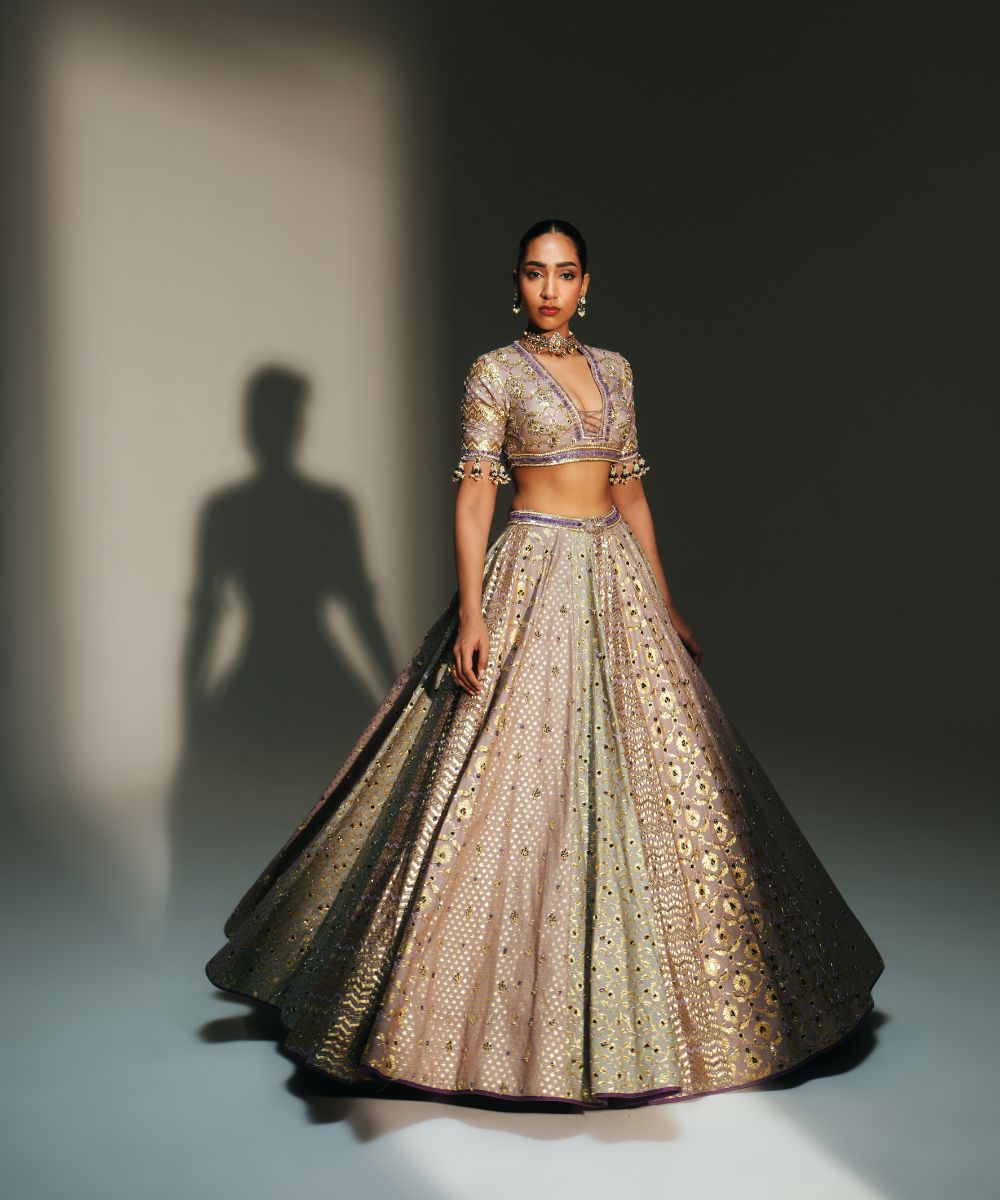 NOORAH - HAND EMBROIDERED LEHENGA MATCHING EMBROIDERE D BLOUSE AND DUPATTA - Mehfil by Mahima Mahajan