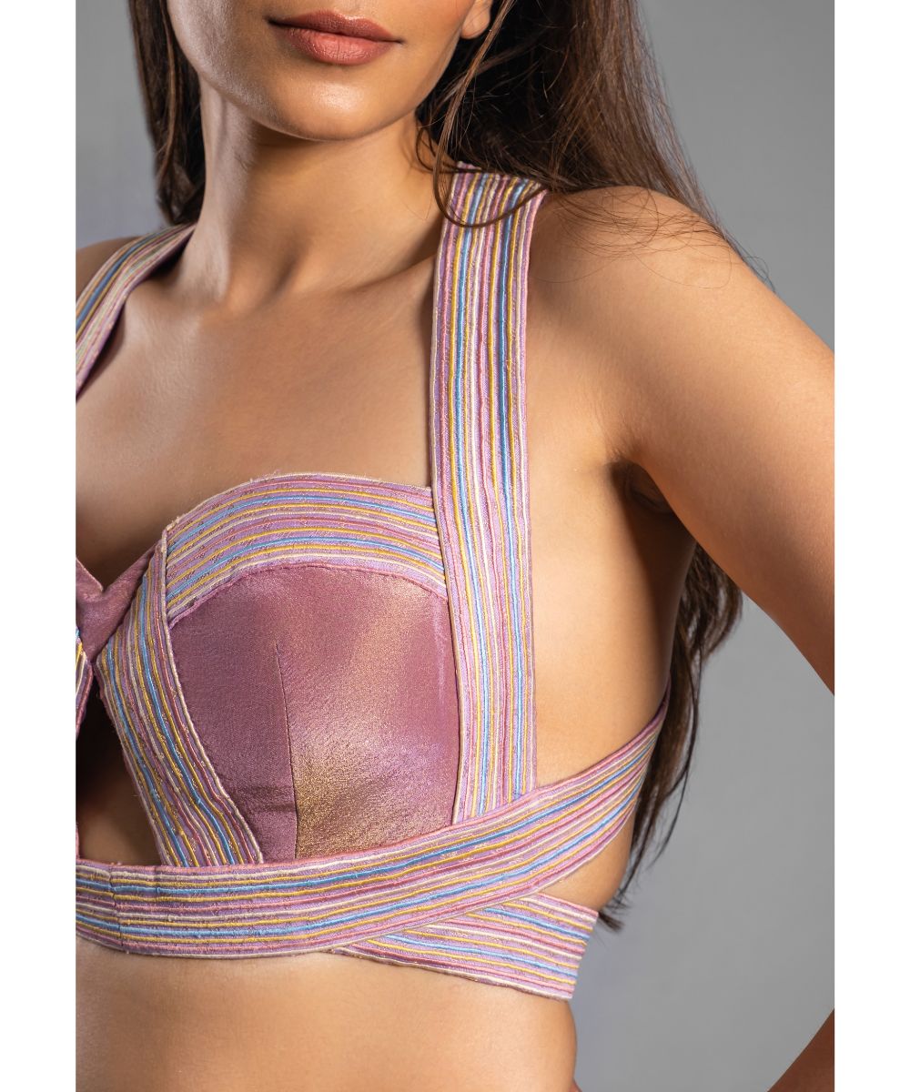 Aastha Sood - Lavender tissue Indo Western Skirt Top