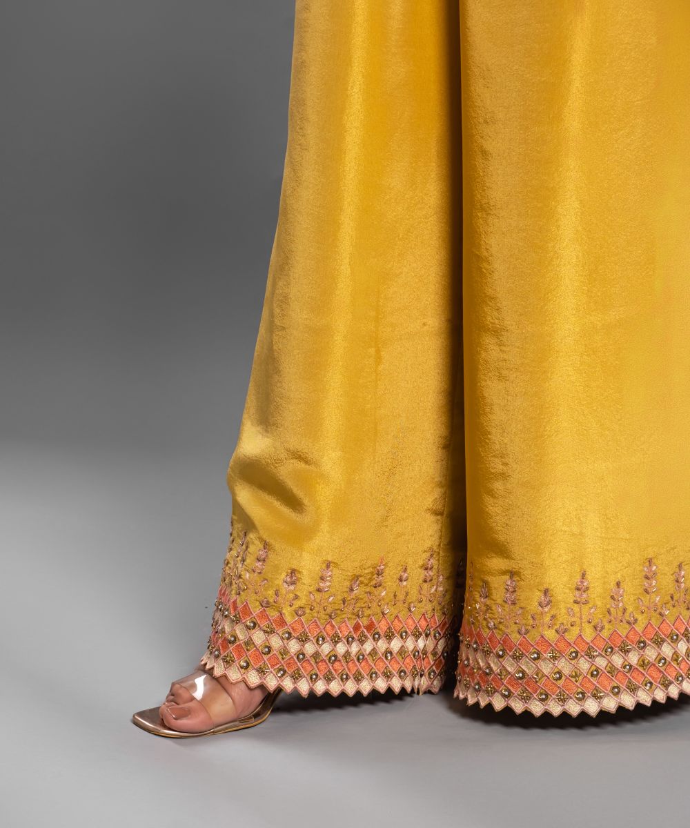 Sunflower yellow Co-ord set Draped Blouse and Pants