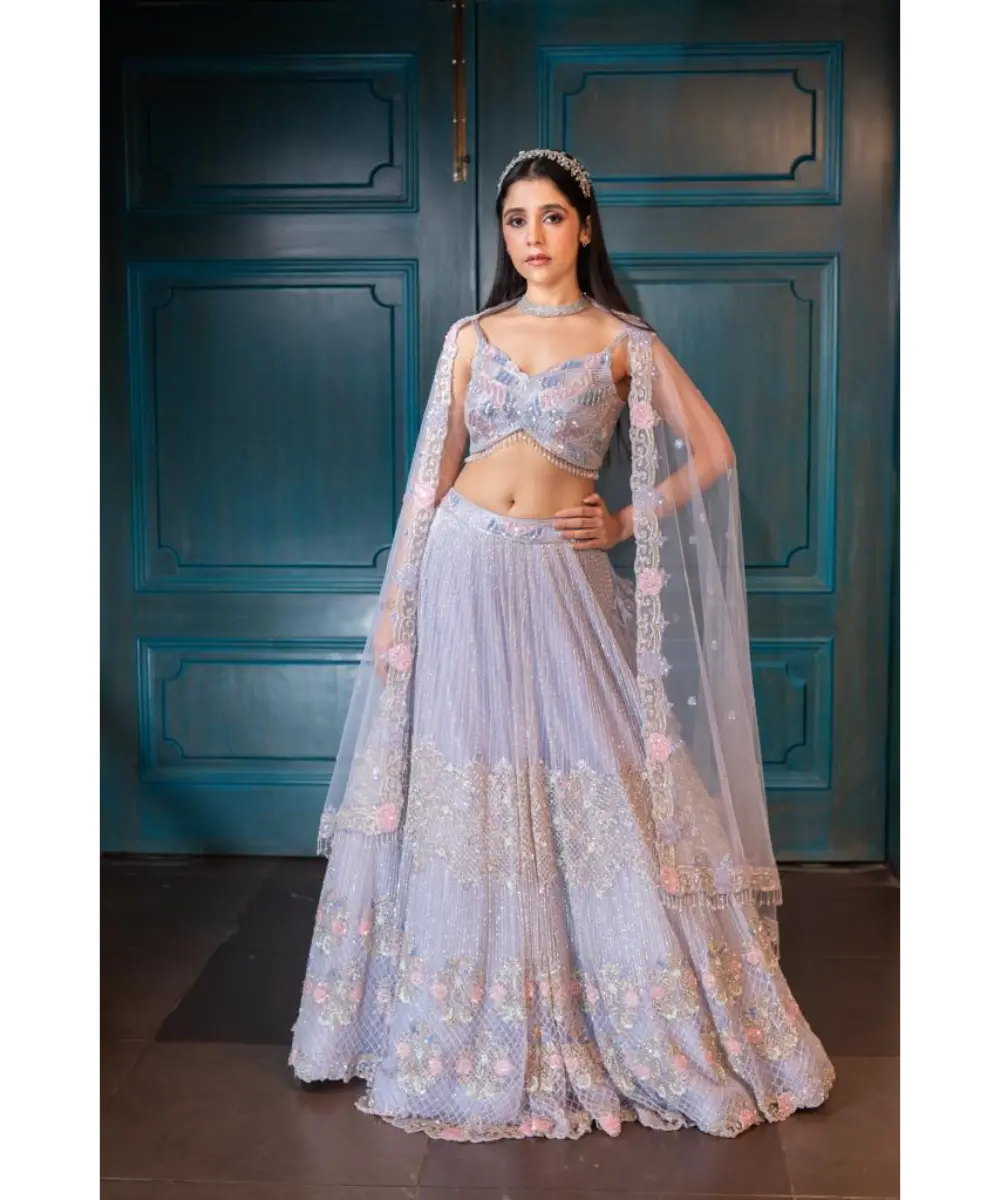 ISA BY DOLLY WAHAL - Periwinkle Lehenga