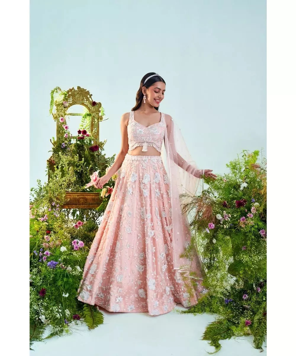 MANI BHATIA - Ice peach Lehenga set