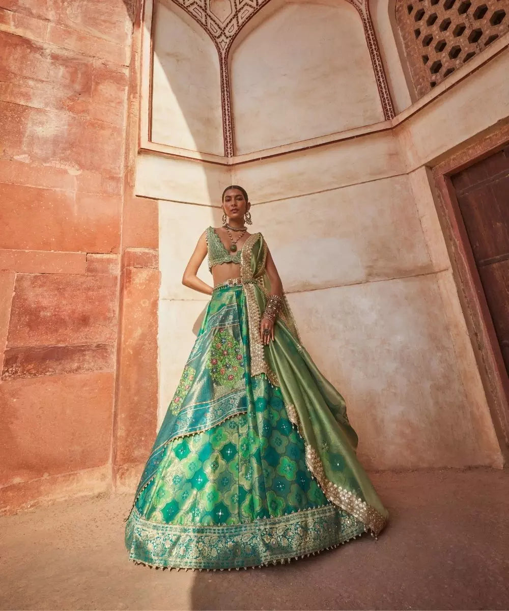 ADITI GUPTA - Banarsi Chanderi Lehenga set